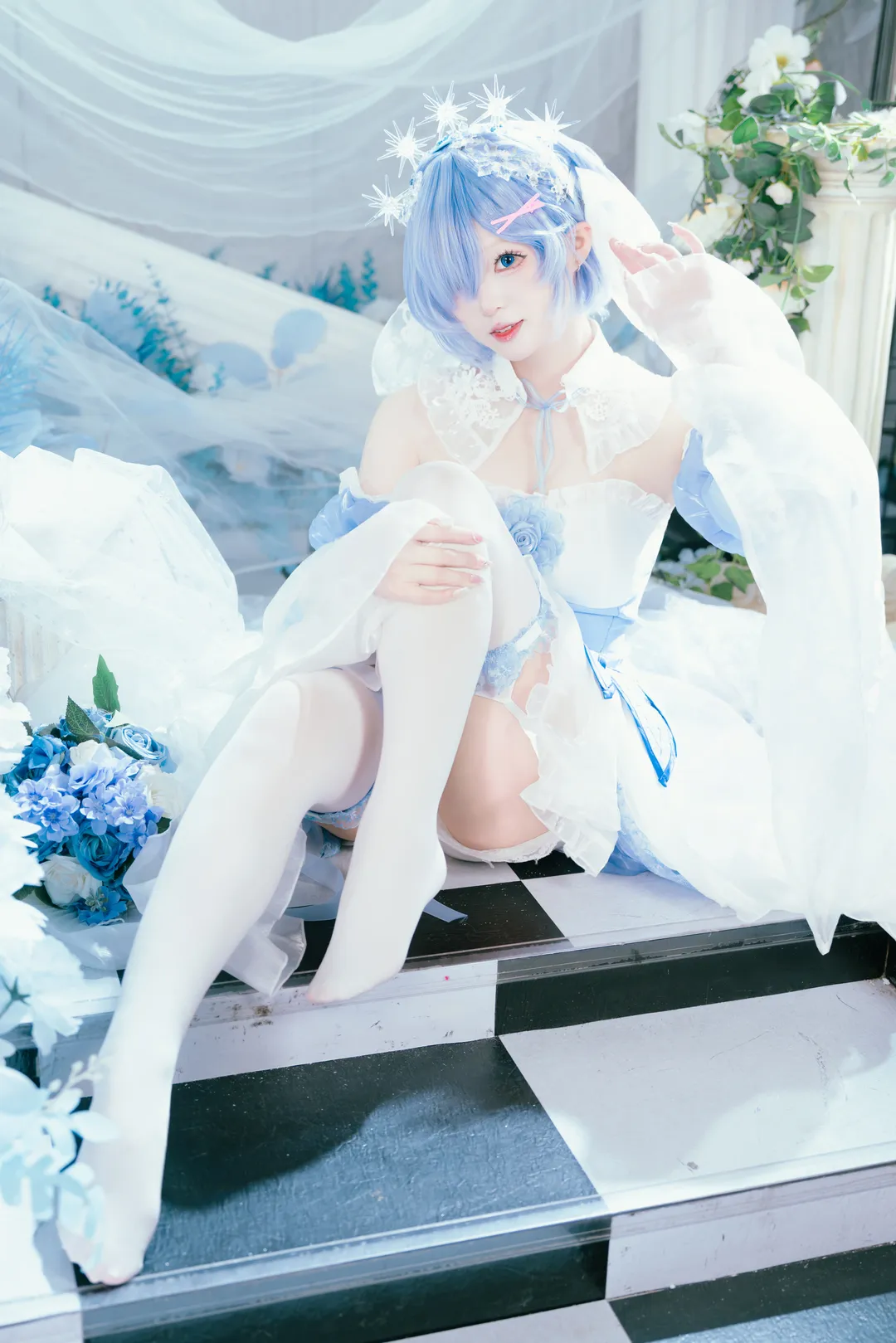 二次元撮影, Re:ゼロから始める異世界生活, レム コスプレ, コスプレ撮影, クリスタルドレス