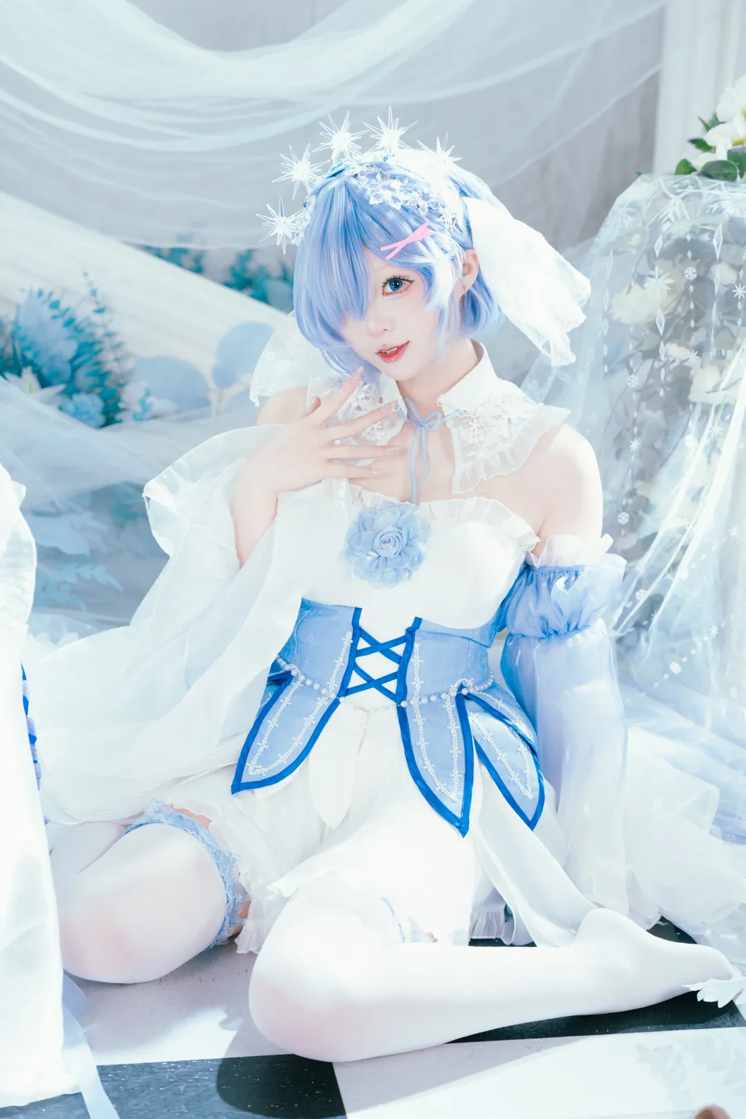 二次元撮影, Re:ゼロから始める異世界生活, レム コスプレ, コスプレ撮影, クリスタルドレス - 5枚目