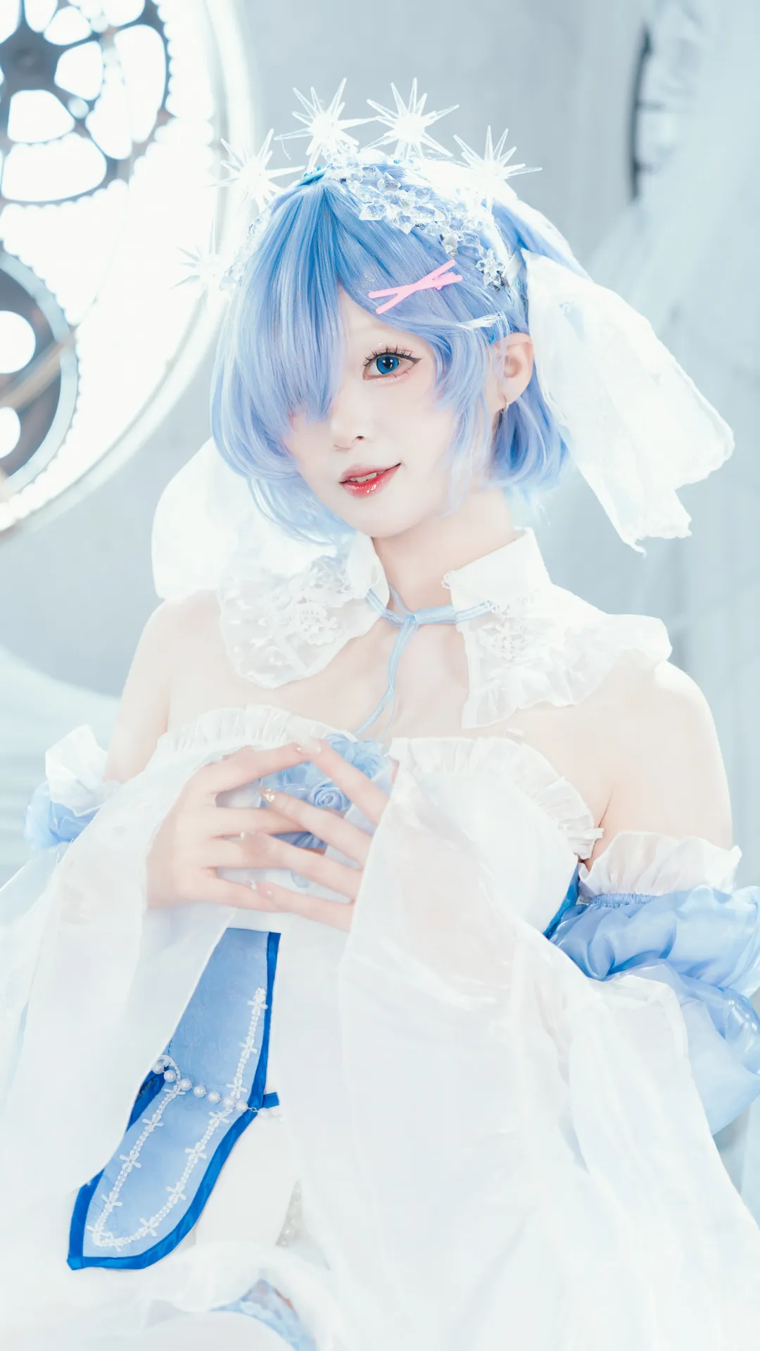 二次元摄影, 从零开始的异世界生活, 蕾姆cos, cosplay正片, 水晶礼服 - 第1张