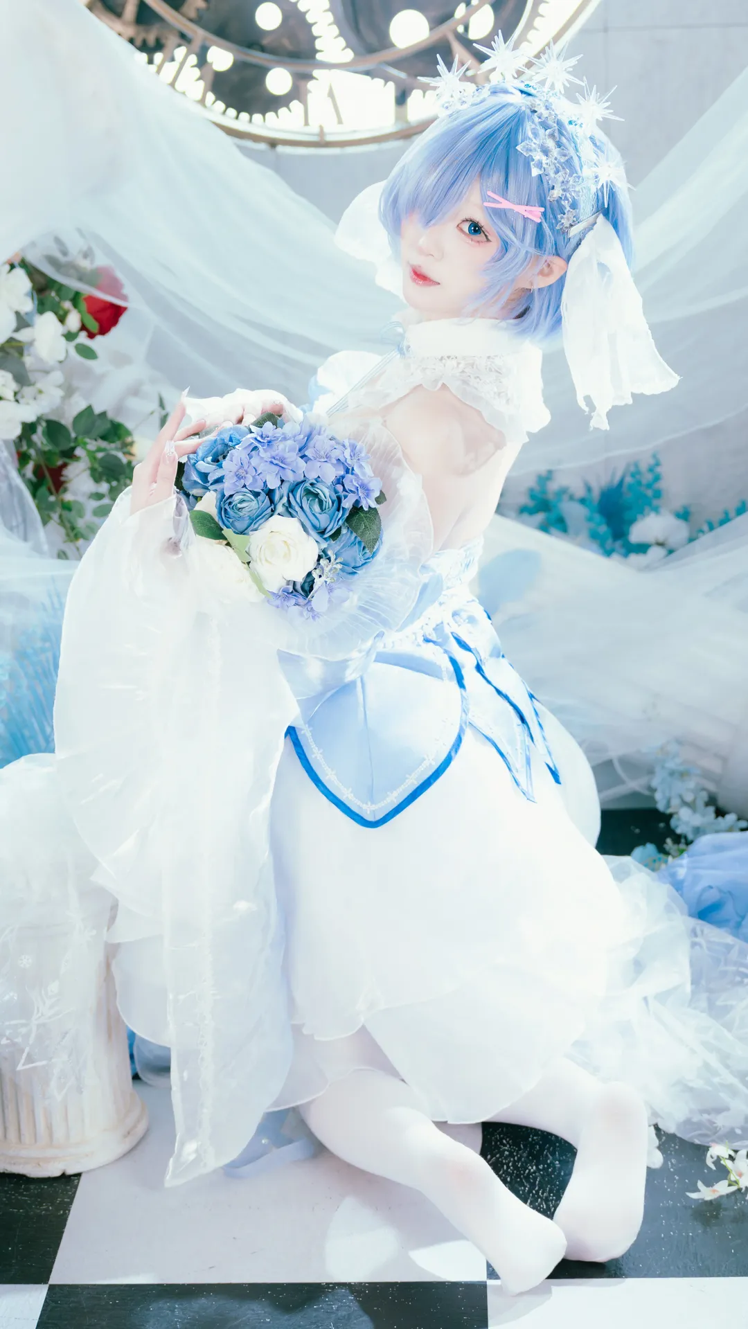 二次元撮影, Re:ゼロから始める異世界生活, レム コスプレ, コスプレ撮影, クリスタルドレス
