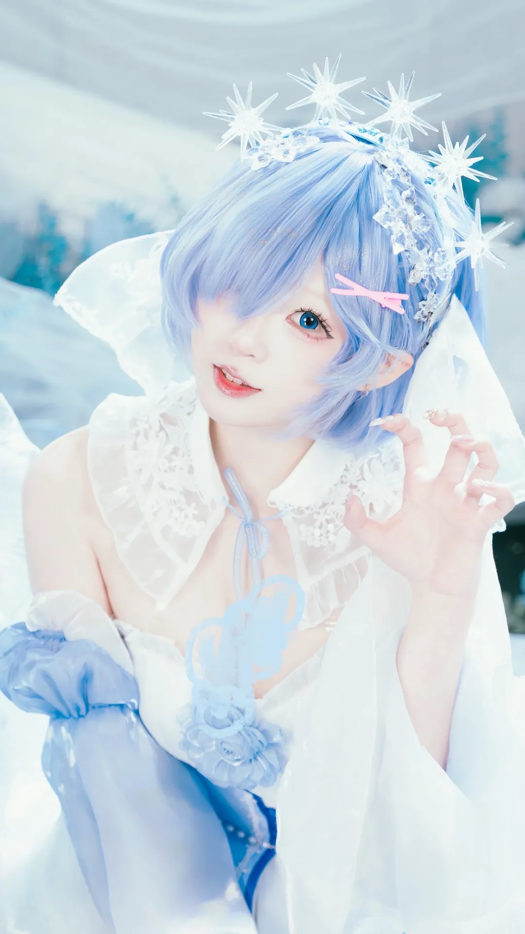 二次元摄影, 从零开始的异世界生活, 蕾姆cos, cosplay正片, 水晶礼服 - 第3张