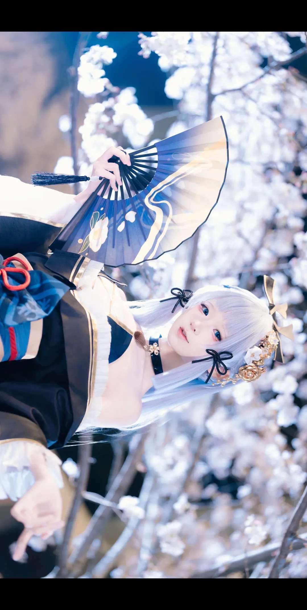 原神, 二次元摄影, 神里绫华cos, 夜樱, 黑道千金 - 第1张