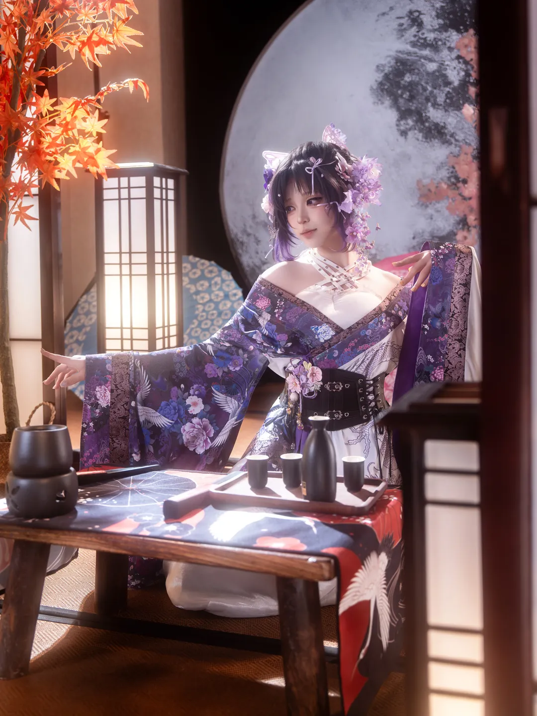 鬼灭之刃, 和风摄影, cosplay正片, 蝴蝶忍cos, 花魁私设 - 第2张