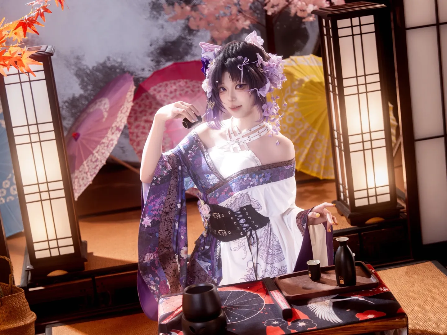 鬼灭之刃, 和风摄影, 二次元cosplay, 蝴蝶忍cos, 紫藤花和服 - 第2张