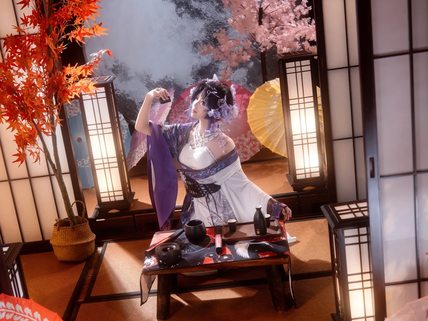 鬼灭之刃, 和风摄影, 二次元cosplay, 蝴蝶忍cos, 紫藤花和服 - 第3张