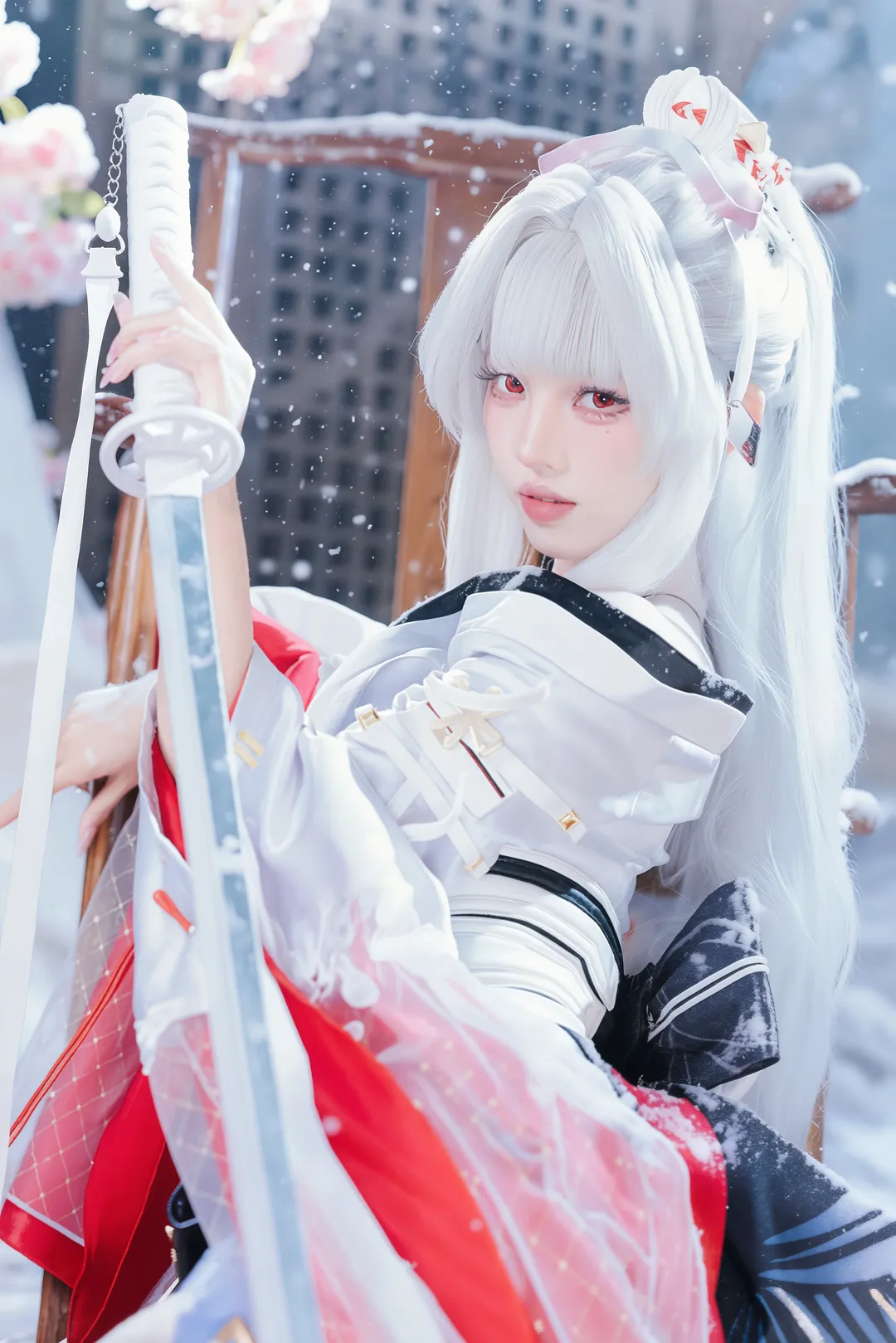 鸣潮, 二次元摄影, 古风cos, 绯雪cos, 雪景写真 - 第1张