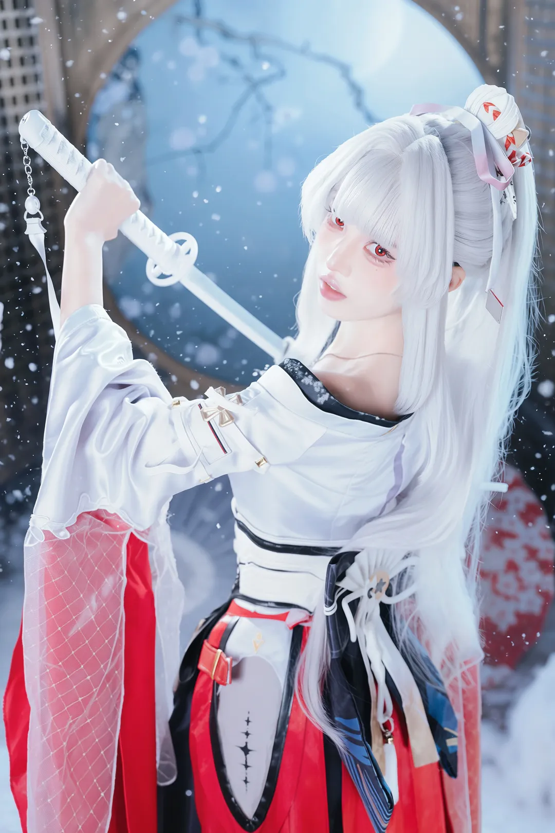 鸣潮, 二次元摄影, 古风cos, 绯雪cos, 雪景写真 - 第2张