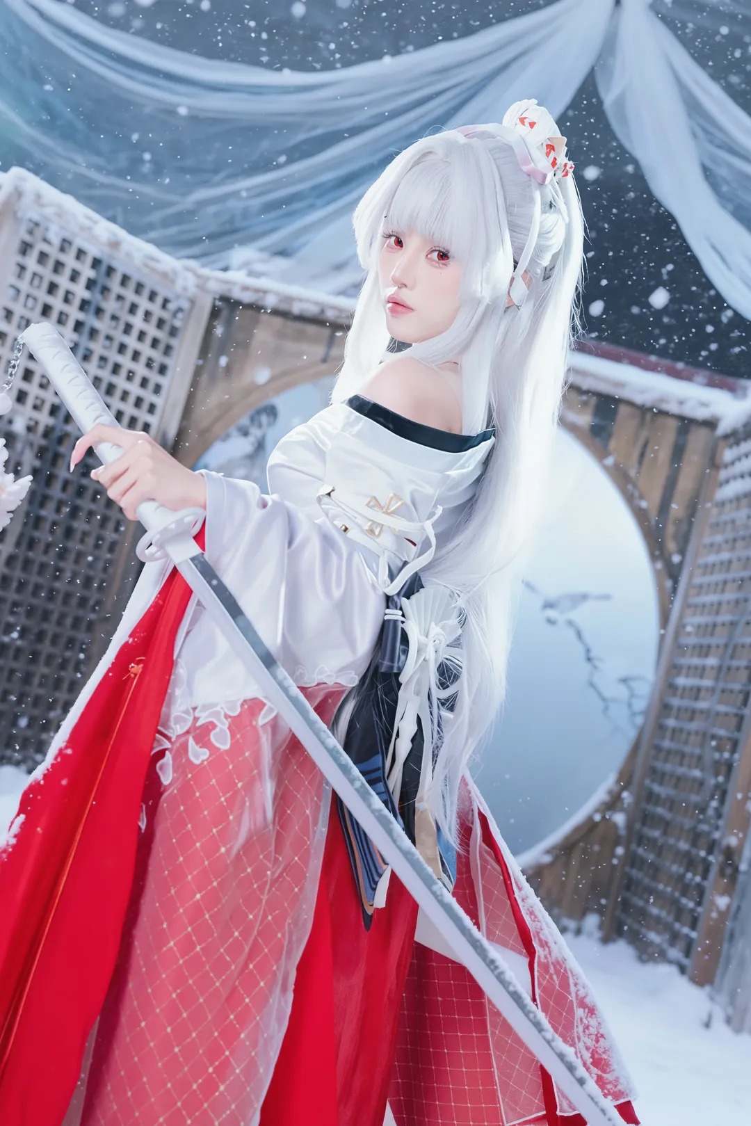 鸣潮, 二次元摄影, 古风cos, 绯雪cos, 雪景写真 - 第3张