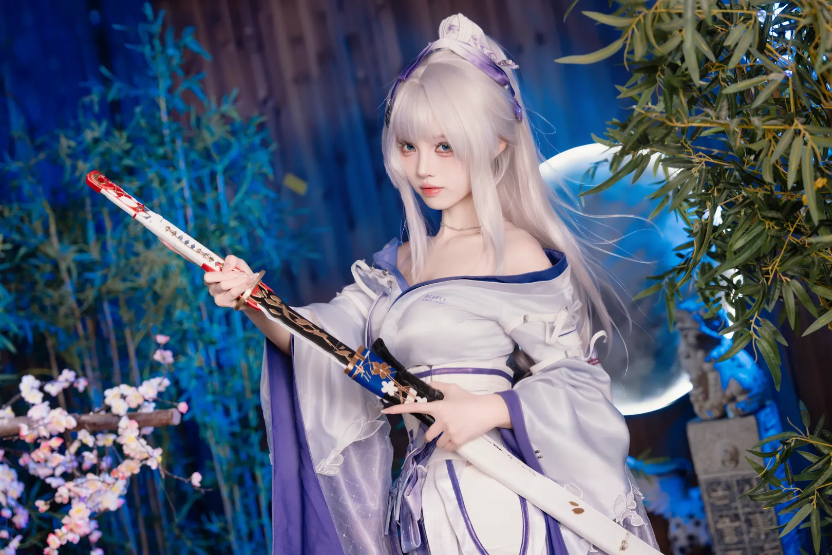 鸣潮, 二次元摄影, 古风cos, 绯雪cos, 白毛cos - 第2张