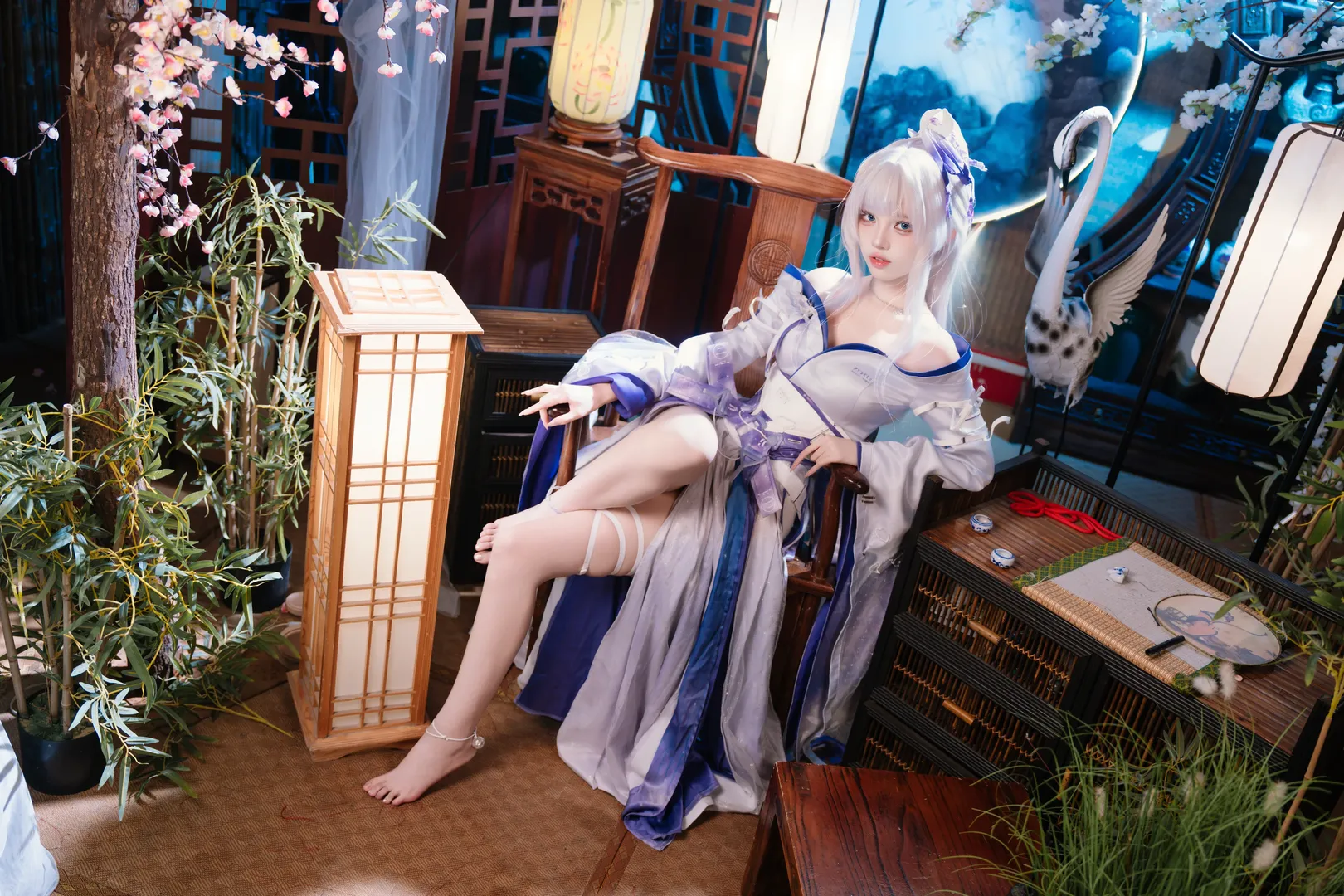 鸣潮, 二次元摄影, 古风cos, 绯雪cos, 白毛cos - 第4张
