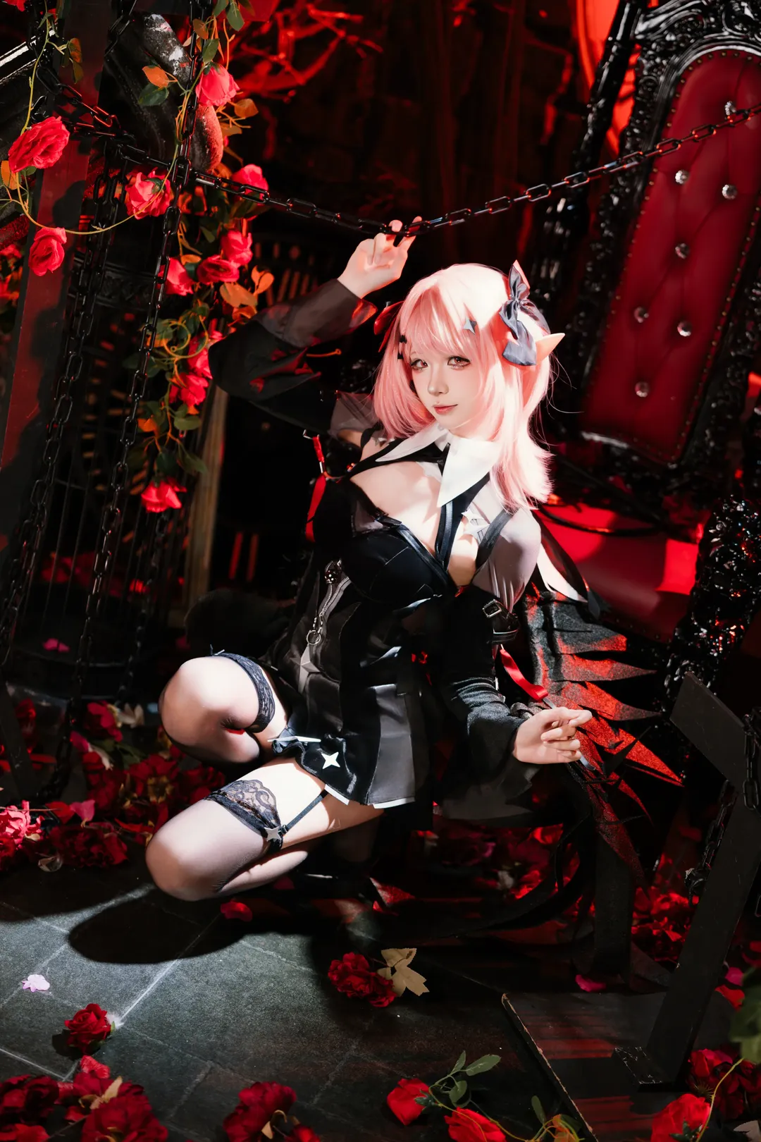Zenless Zone Zero, Anime-style photography, Gothic style cosplay, Ramiel cosplay, Long legs in black stockings - Image 2