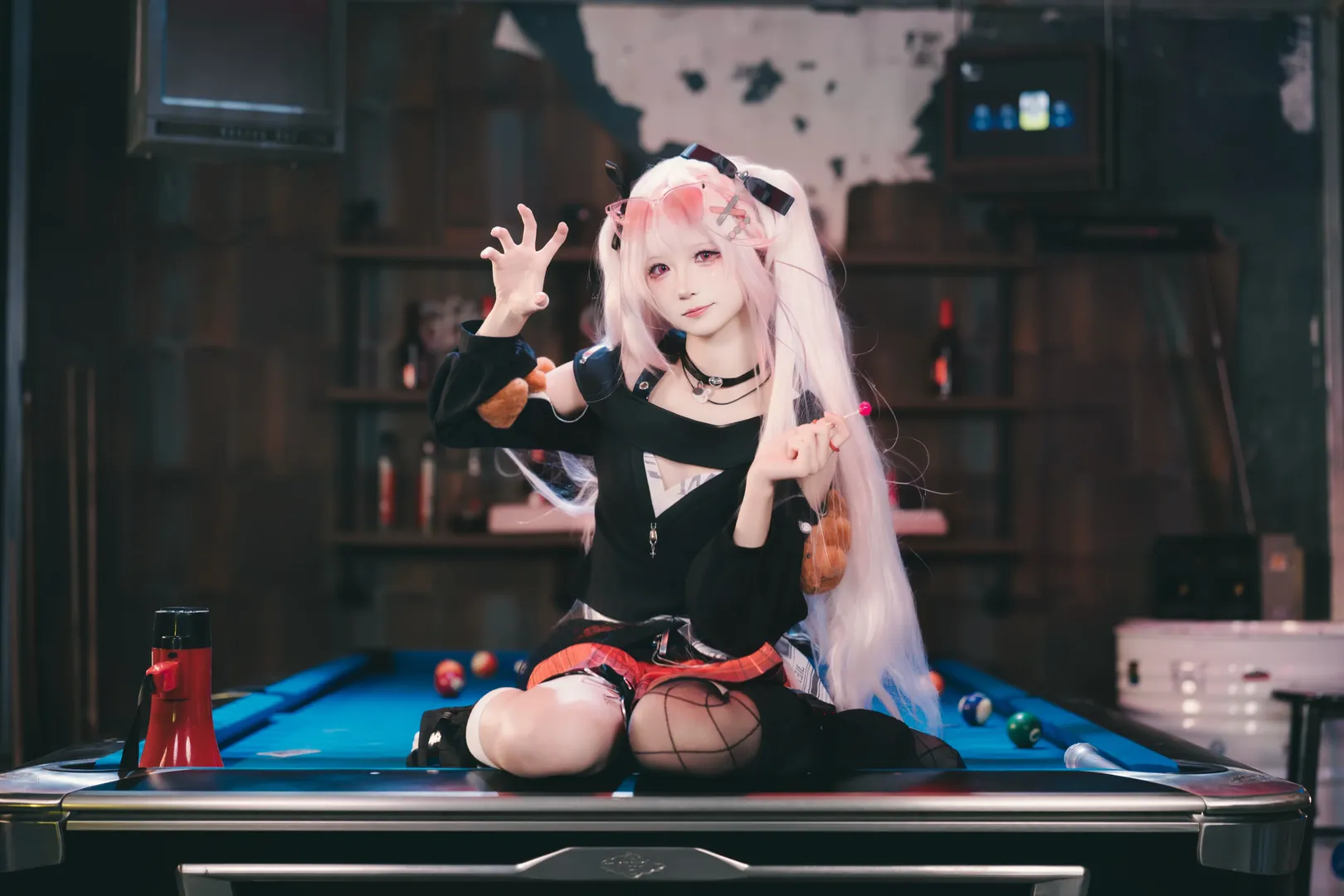 二次元摄影, 崩坏星穹铁道, 火花cos, cosplay穿搭, 机车台球室场景 - 第2张