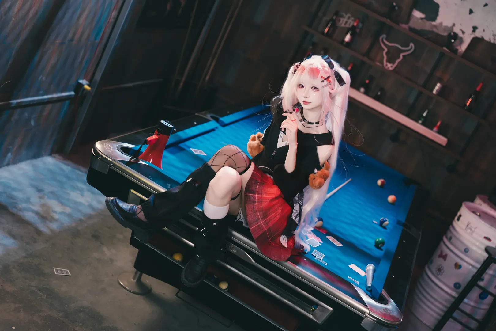 二次元摄影, 崩坏星穹铁道, 火花cos, cosplay穿搭, 机车台球室场景 - 第4张