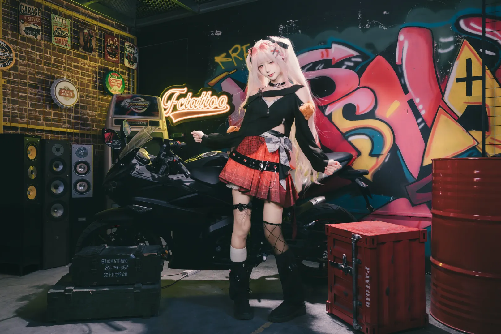 二次元摄影, 崩坏星穹铁道, 火花cos, cosplay穿搭, 机车台球室场景 - 第5张