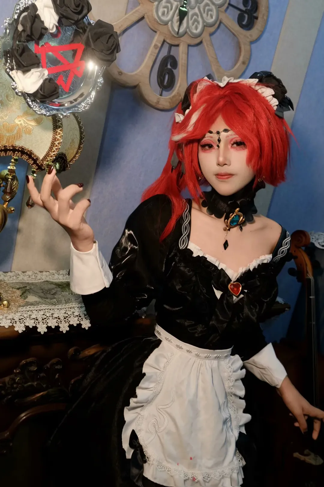 第五人格, cosplay正片, 真理之下绯cos, 哥特风女仆, 角色扮演拍摄 - 第8张