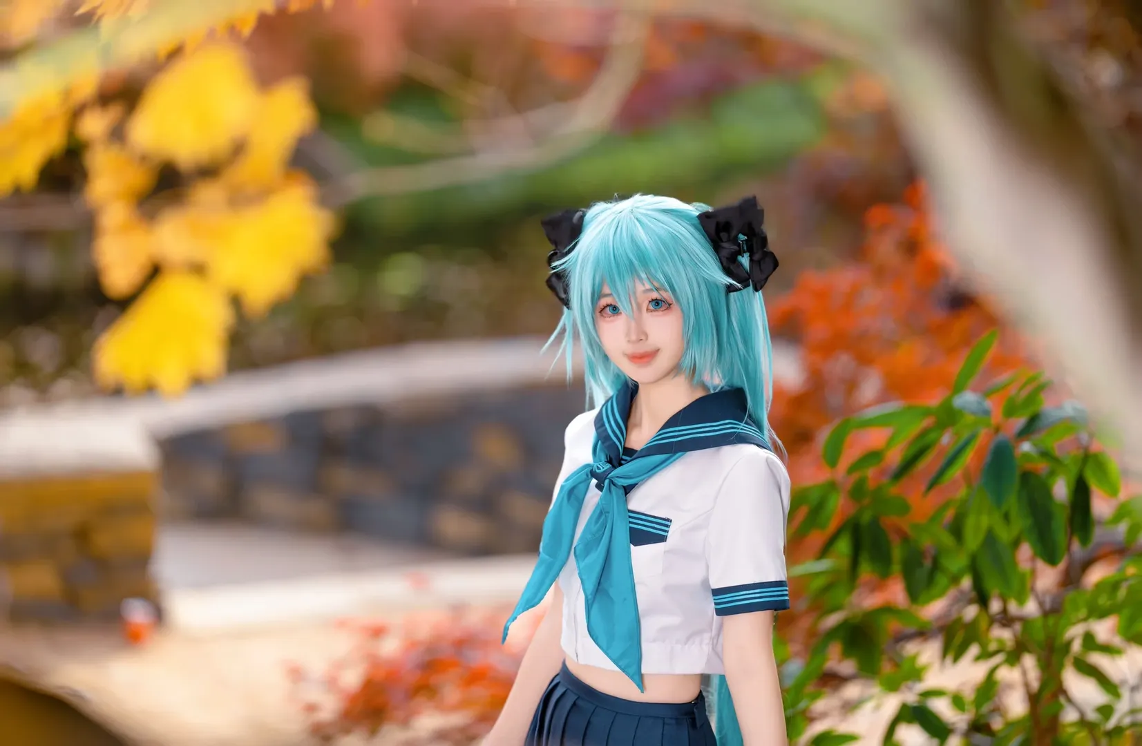 初音未来cos, 户外人像, Vocaloid, 悉尼cosplay, 秋日摄影 - 第3张