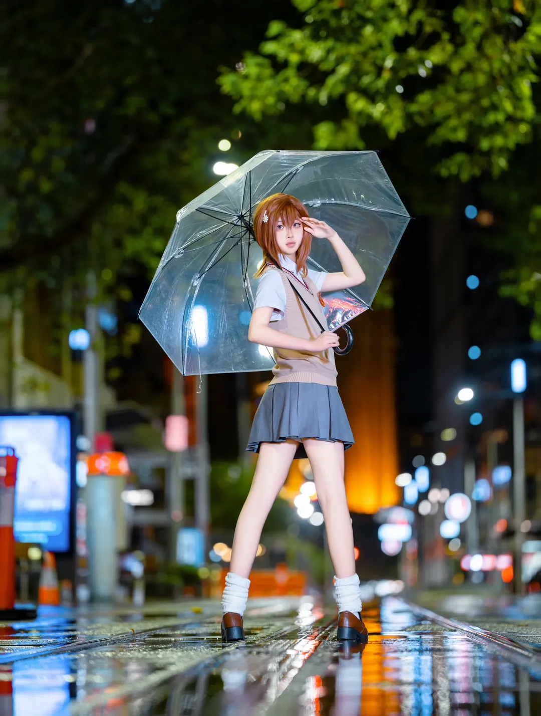 夜景拍摄, 某科学的超电磁炮, 御坂美琴cos, 悉尼cos摄影, 雨夜氛围
