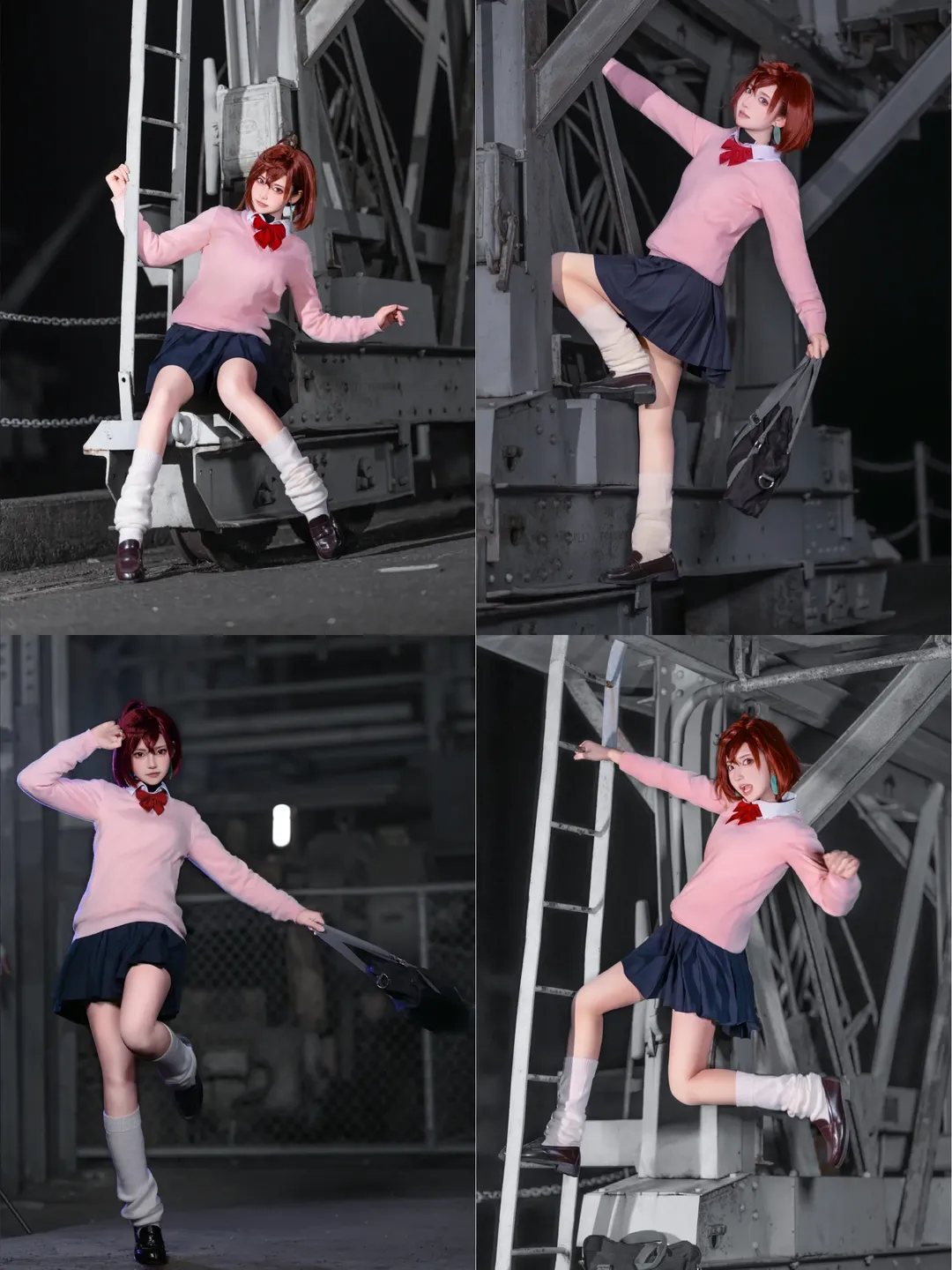 綾瀨桃cos, 膽大黨, 鸚鵡島攝影, 工業風cosplay, 粉色毛衣搭配 - 第1張