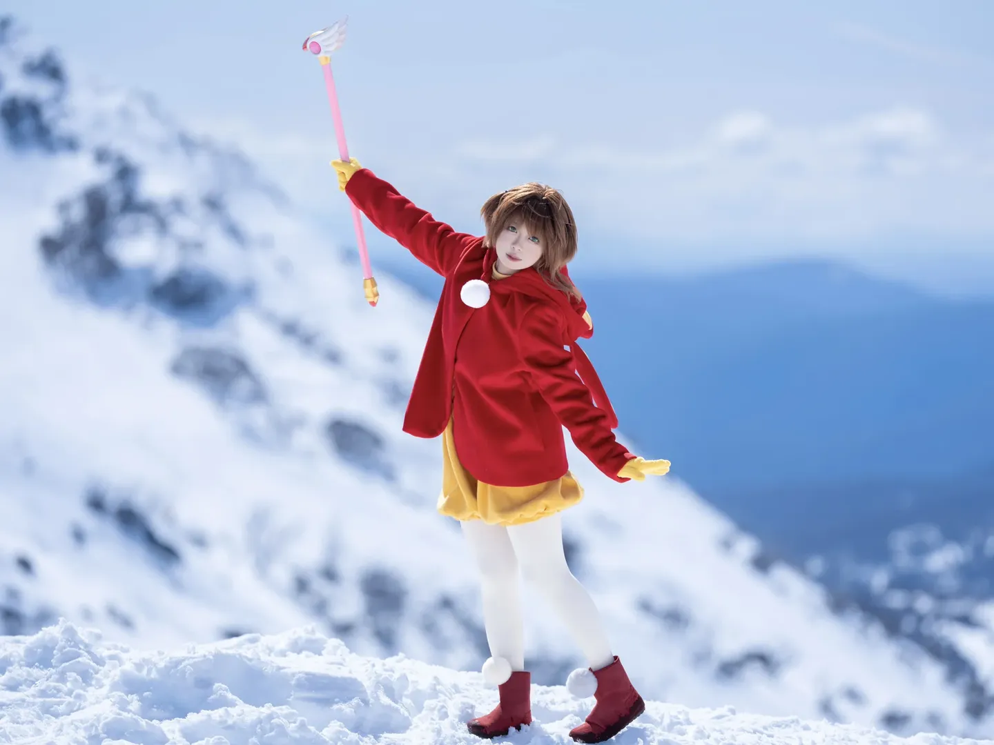 角色扮演, 二次元摄影, 小樱cos, 雪山外景, 南半球雪季