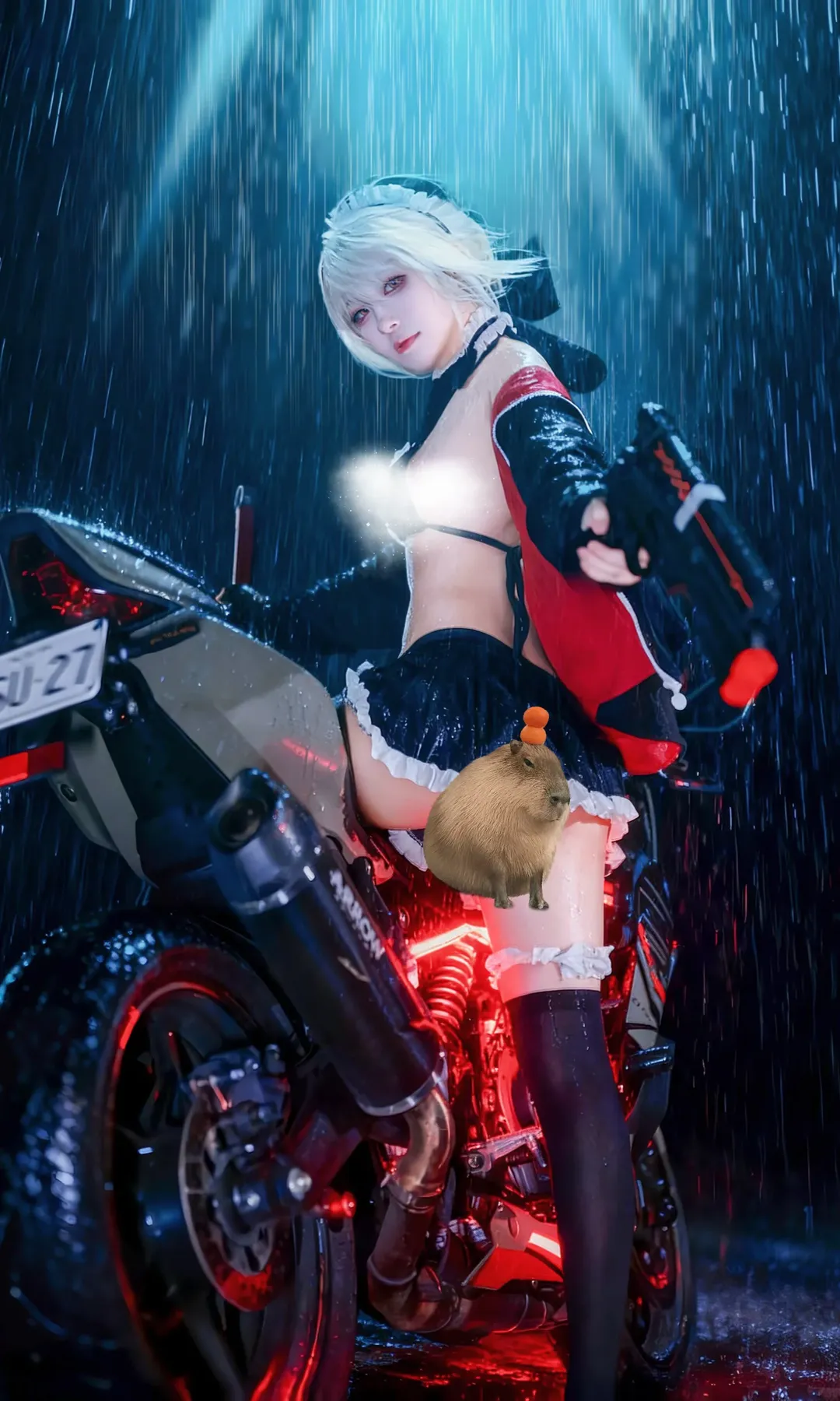 Fate/Grand Order, 水着オルタ コスプレ, シドニー コスプレ, 人工降雨, バイクメイド