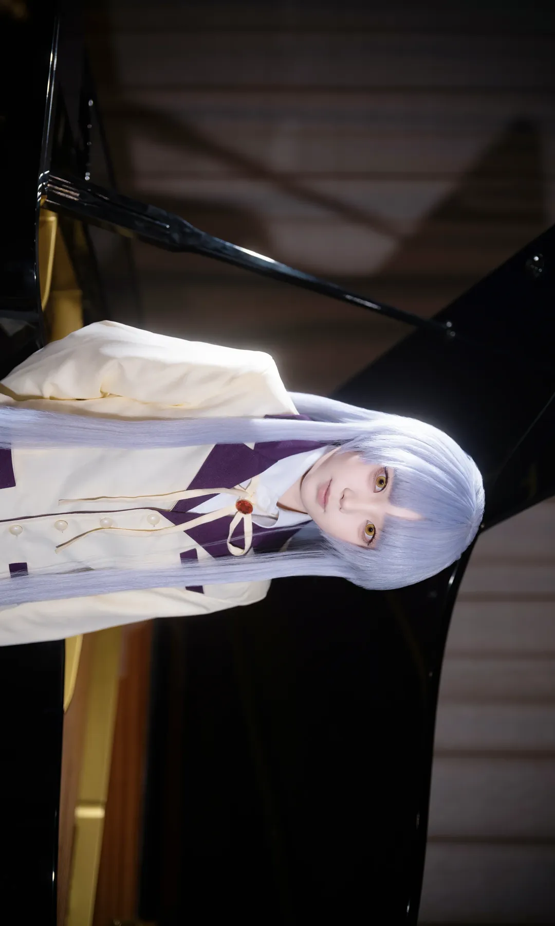 Anime-style photography, Kanade Tachibana cosplay, Angel Beats!, Angel Beats! full series, Grand piano photoshoot