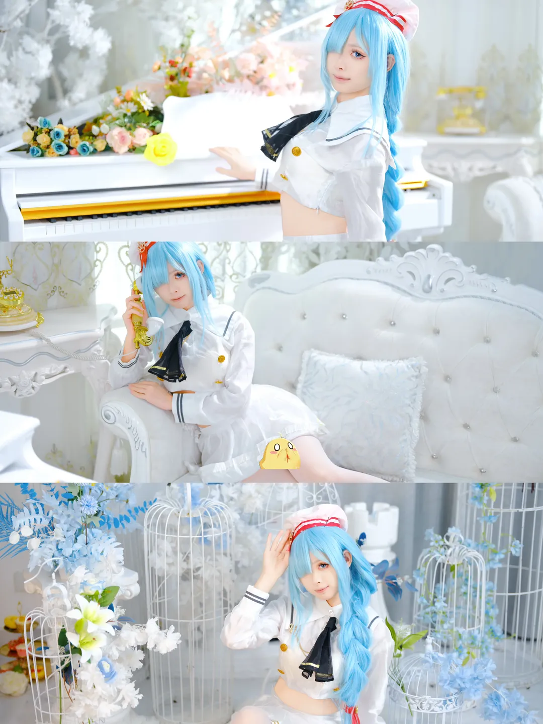 アズールレーン, ヤヌス コスプレ, コスプレ撮影, 糖水風ポートレート, 白いセーラー服 - 1枚目