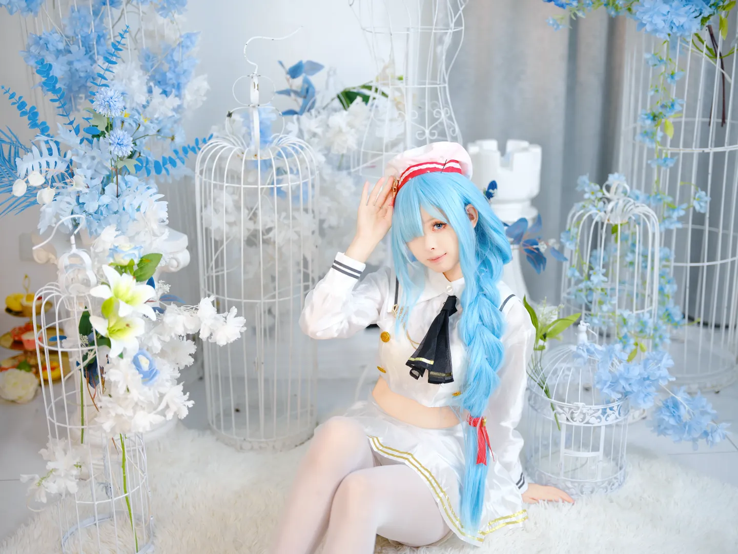 アズールレーン, ヤヌス コスプレ, コスプレ撮影, 糖水風ポートレート, 白いセーラー服 - 3枚目