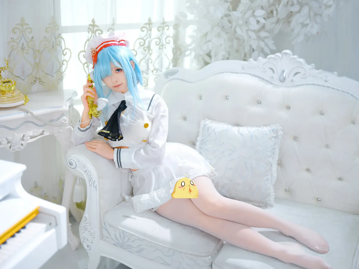 碧蓝航线, 雅努斯cos, cosplay摄影, 糖水正片, 白色水手服