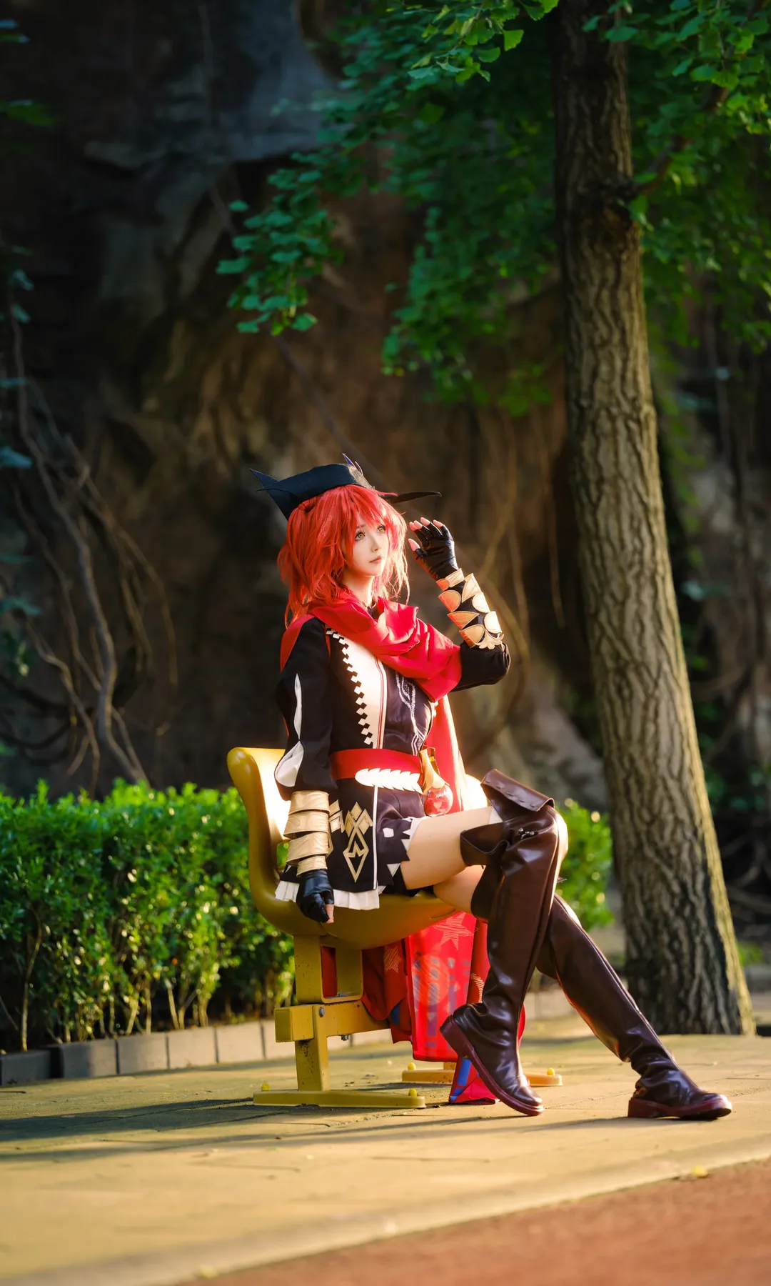 明日方舟, 户外cosplay, 新约能天使cos, 寻翼之歌cos, 夕阳人像摄影