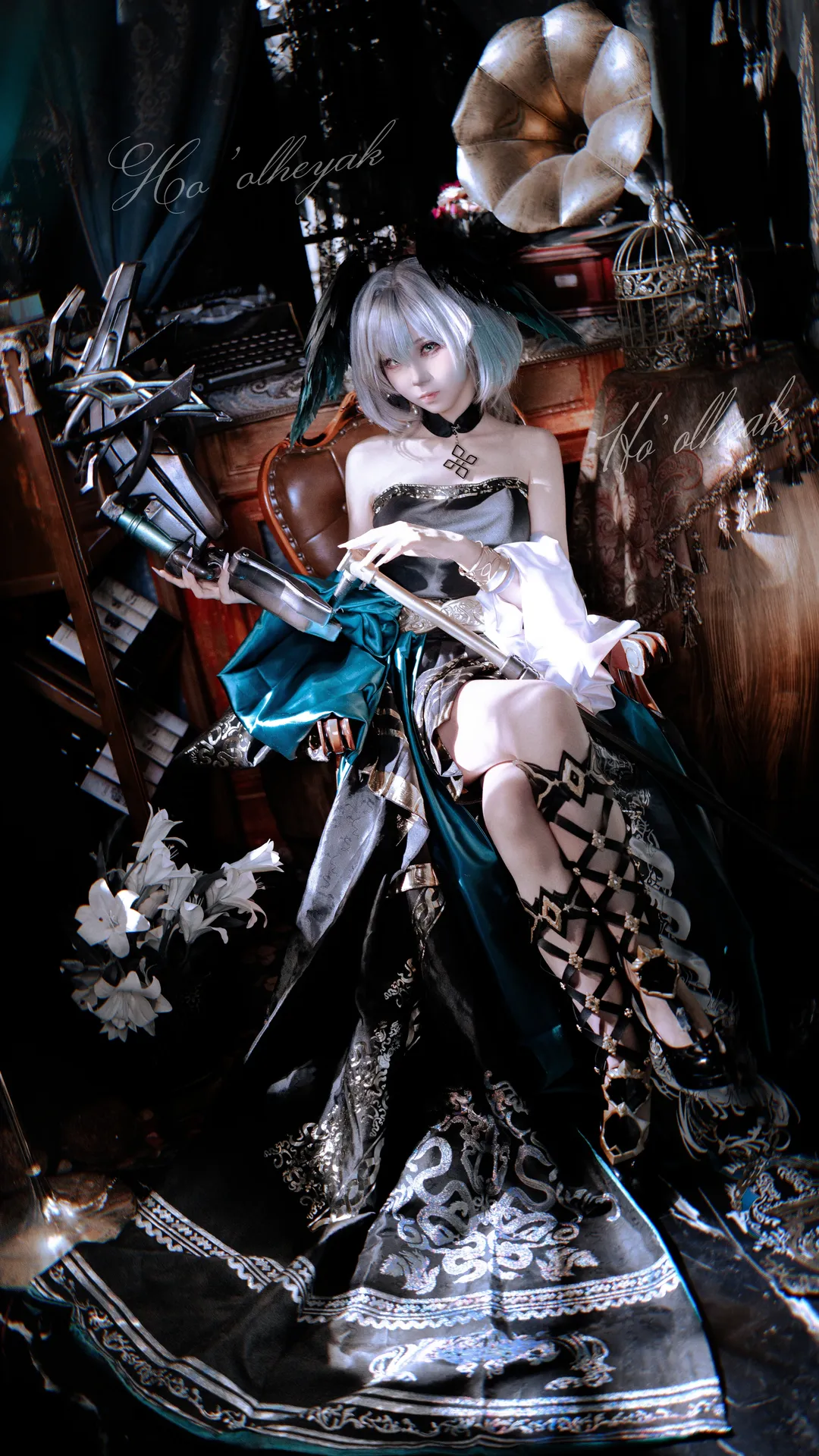 二次元摄影, 明日方舟, cosplay正片, 霍尔海雅cos, 复古哥特风