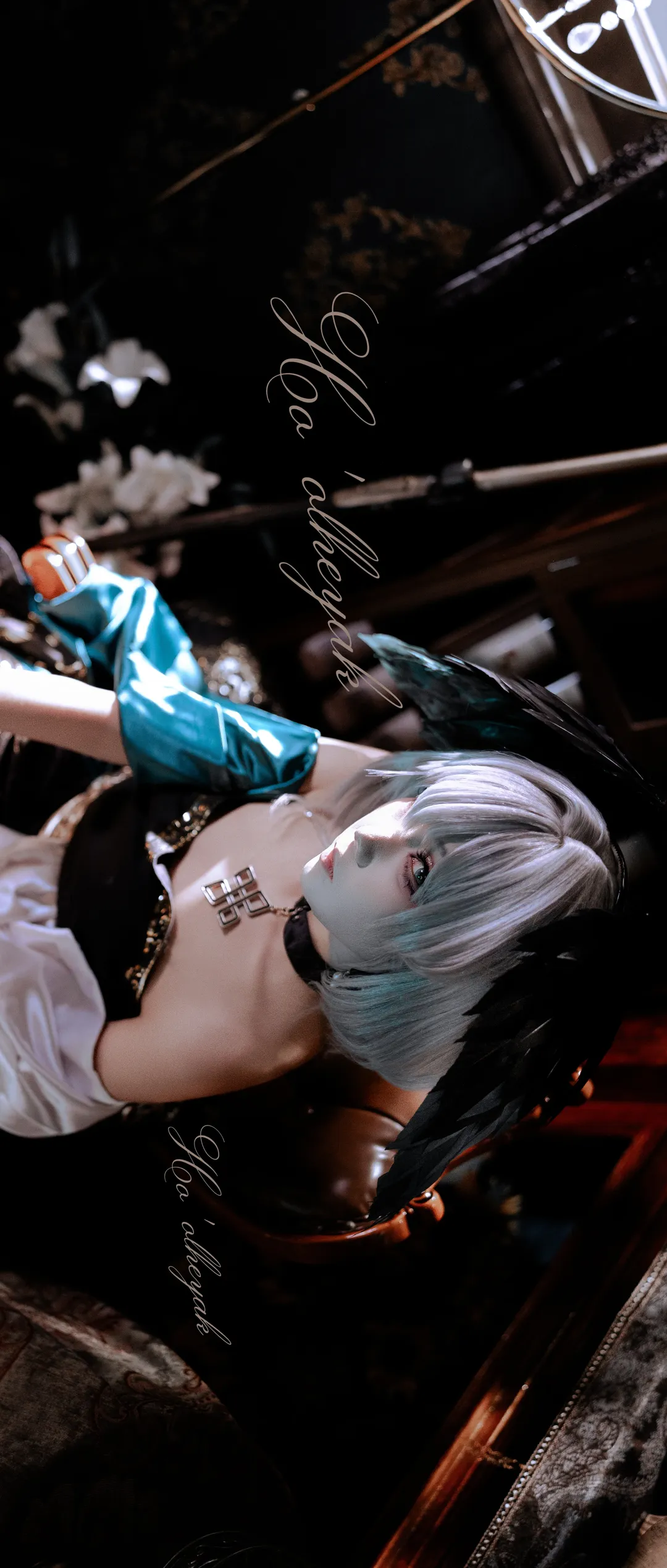 Anime-style photography, Arknights, Cosplay photoshoot, Ho'olheyak cosplay, Vintage Gothic style - Image 3