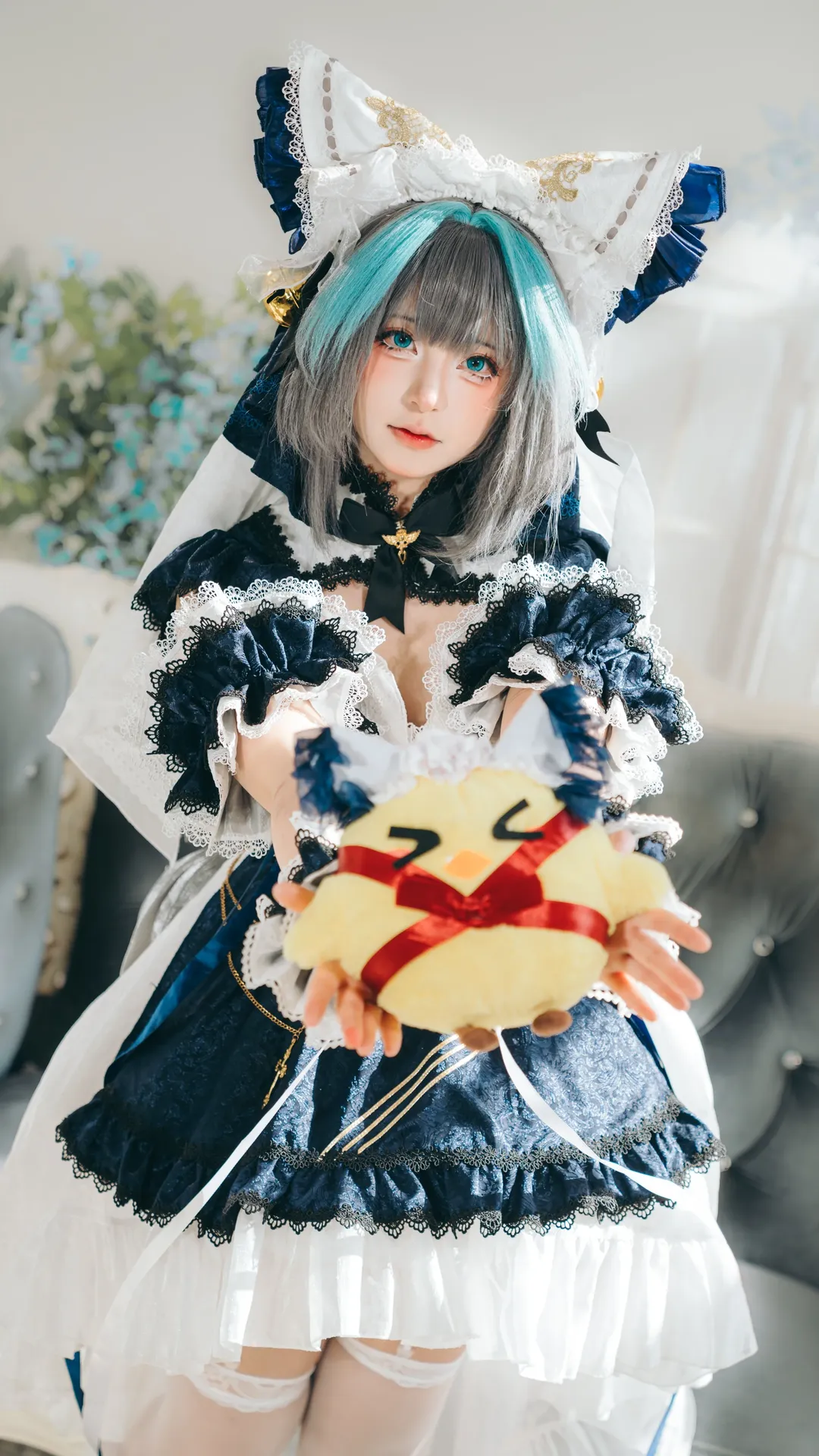 二次元撮影, チェシャー コスプレ, アズールレーン, メイド服コスプレ, リトル・チェシャー Ver01