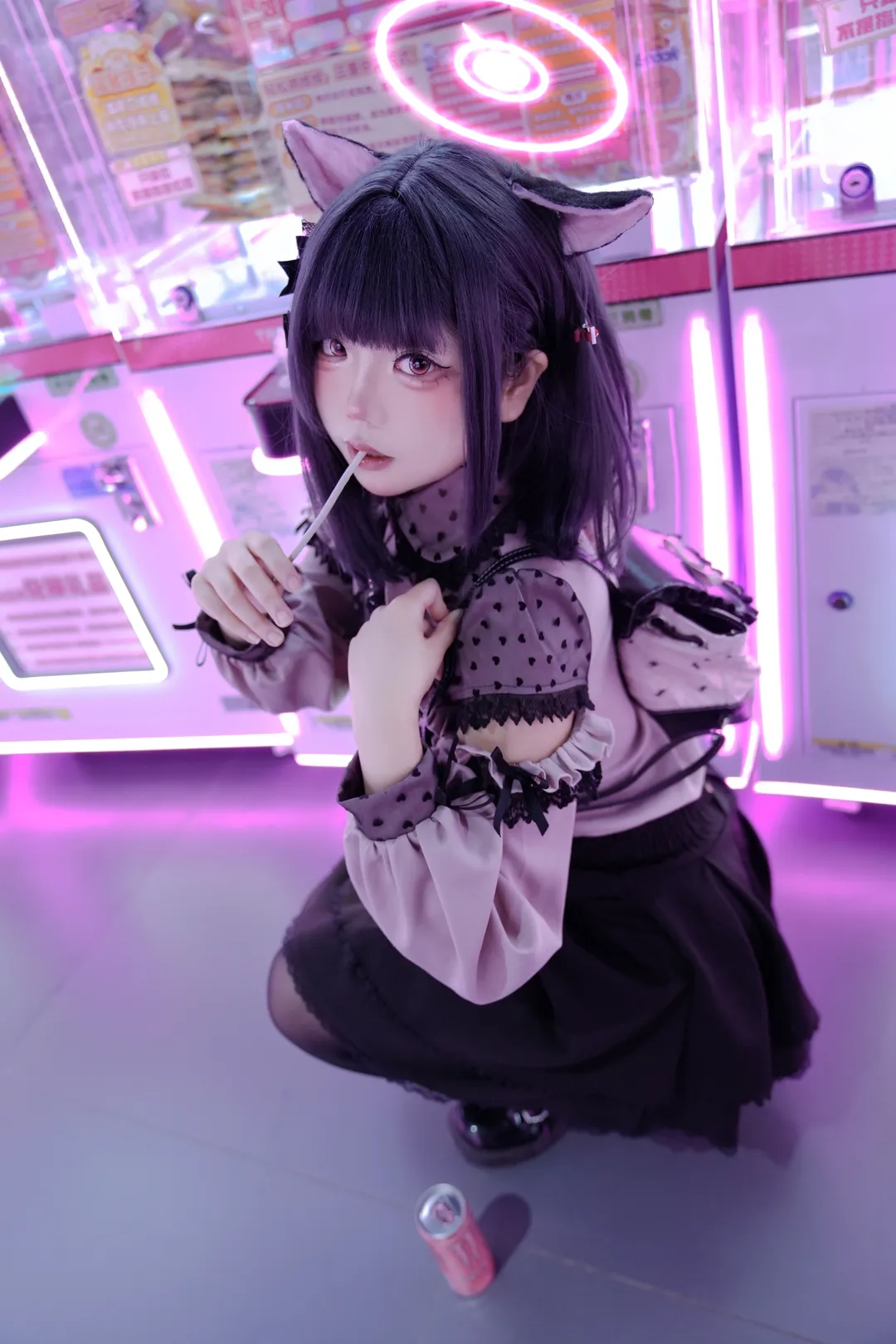 cosplay, 蔚蓝档案, 杏山和纱cos, 地雷系穿搭, 街机厅摄影