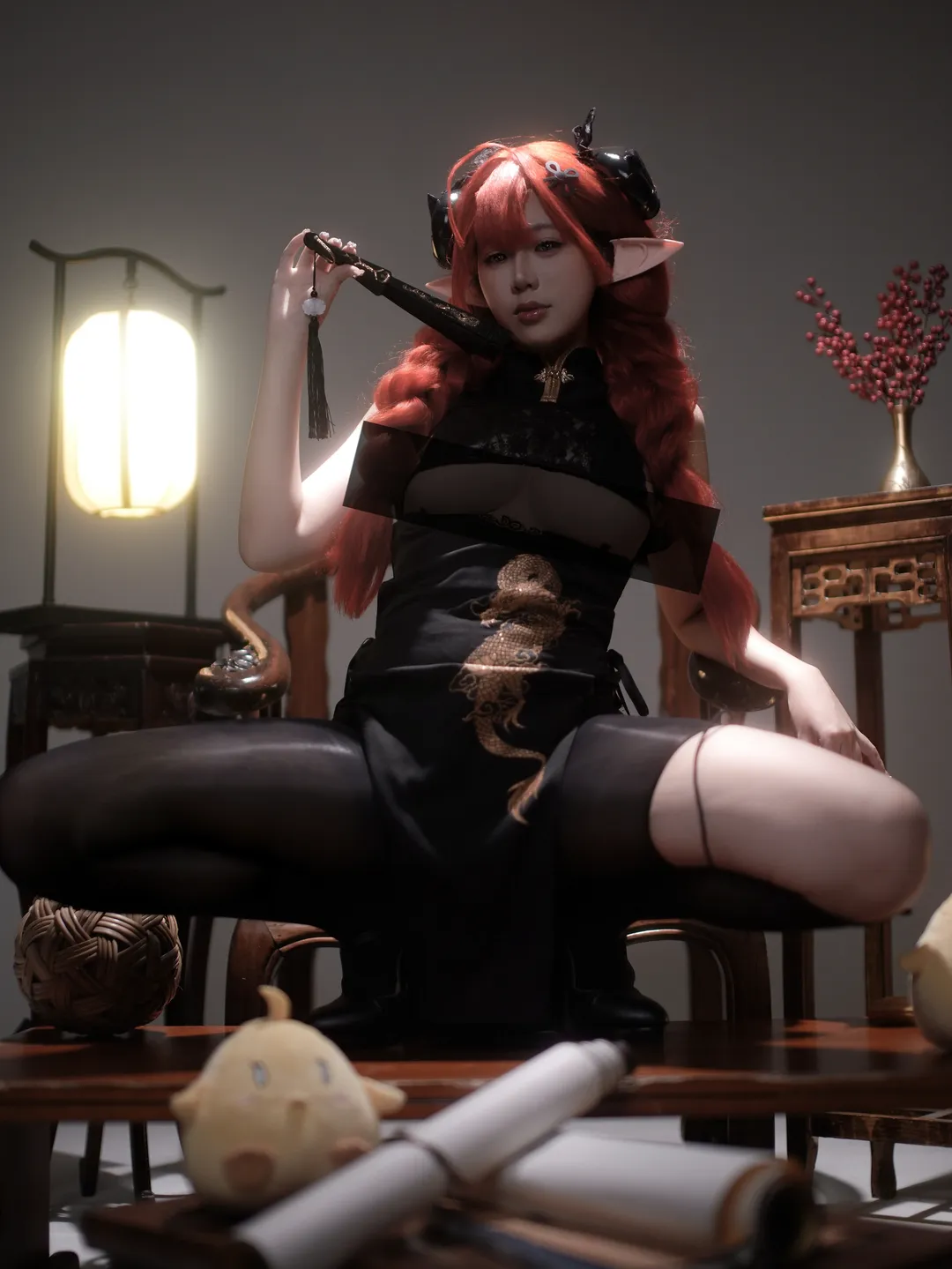 碧蓝航线, 旗袍cos, 兴登堡cos, 新中式摄影, 暗调人像
