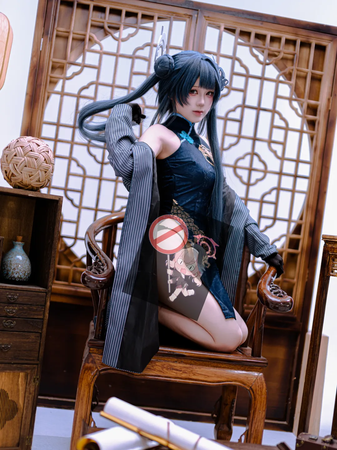 蔚蓝档案, 龙华妃咲cos, 二次元角色扮演, 北京cosplay摄影, 中式旗袍穿搭 - 第1张