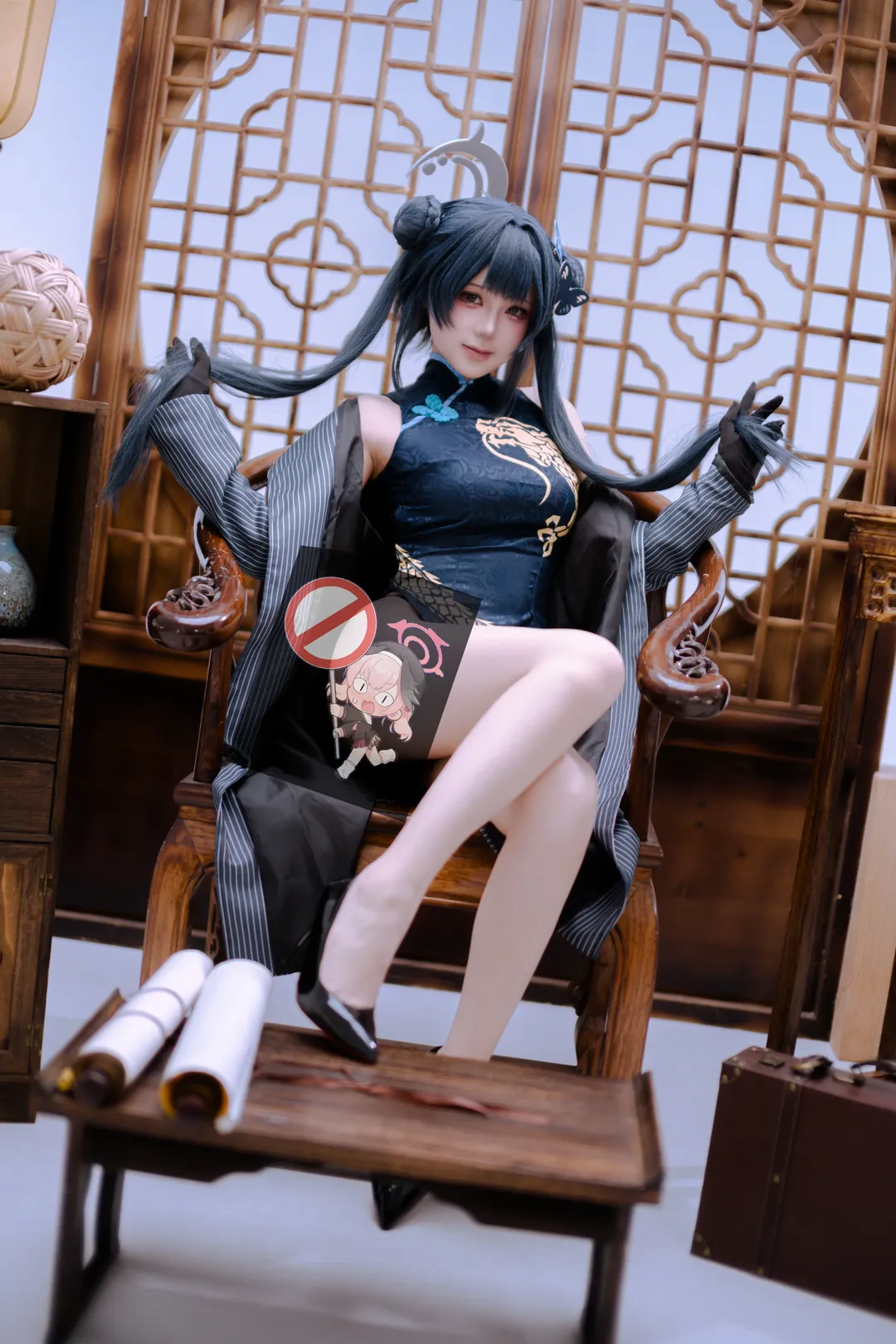 ブルーアーカイブ, 竜華キサキ コスプレ, アニメコスプレ, 北京コスプレ撮影, チャイナドレスコーデ