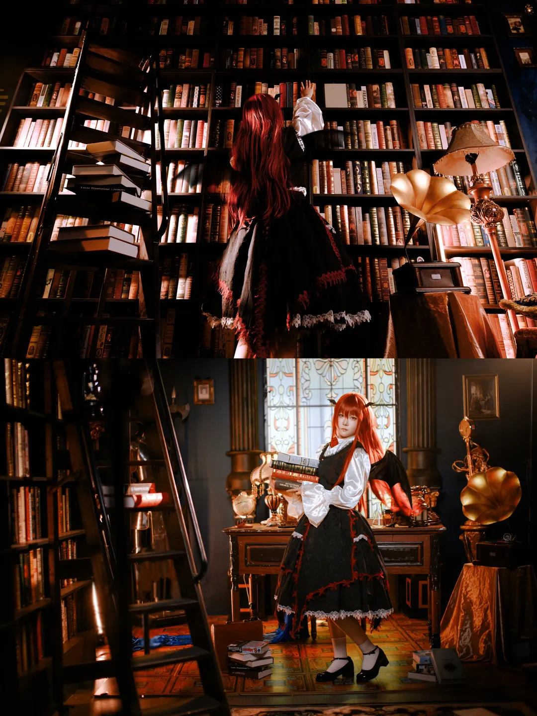 Touhou Project, Cosplay photoshoot, Little devil cosplay, Vintage library, Embodiment of Scarlet Devil - Image 2