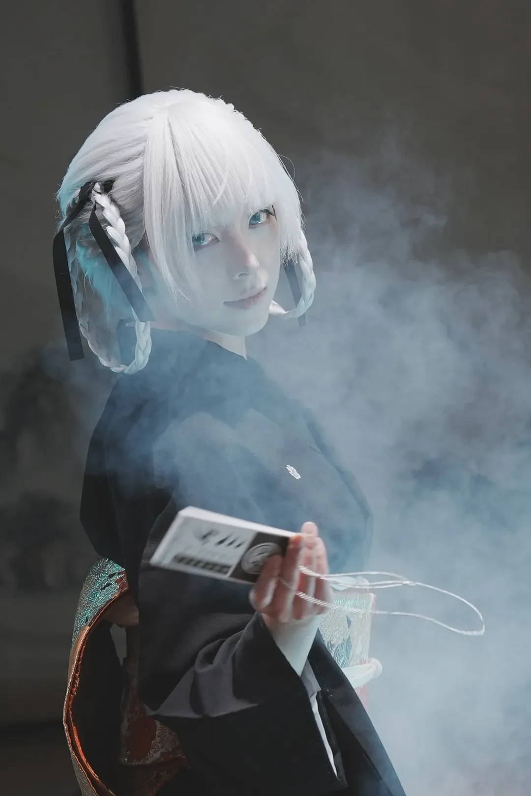 狂赌之渊, cosplay摄影, 桃喰绮罗莉cos, 日式和服, 烟雾氛围感
