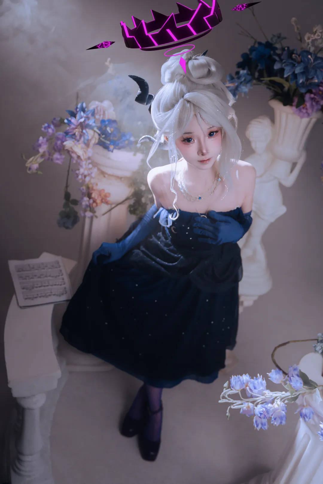 蔚藍檔案, 空崎日奈cos, 二次元還原, 禮服cosplay, 穹頂光罩攝影