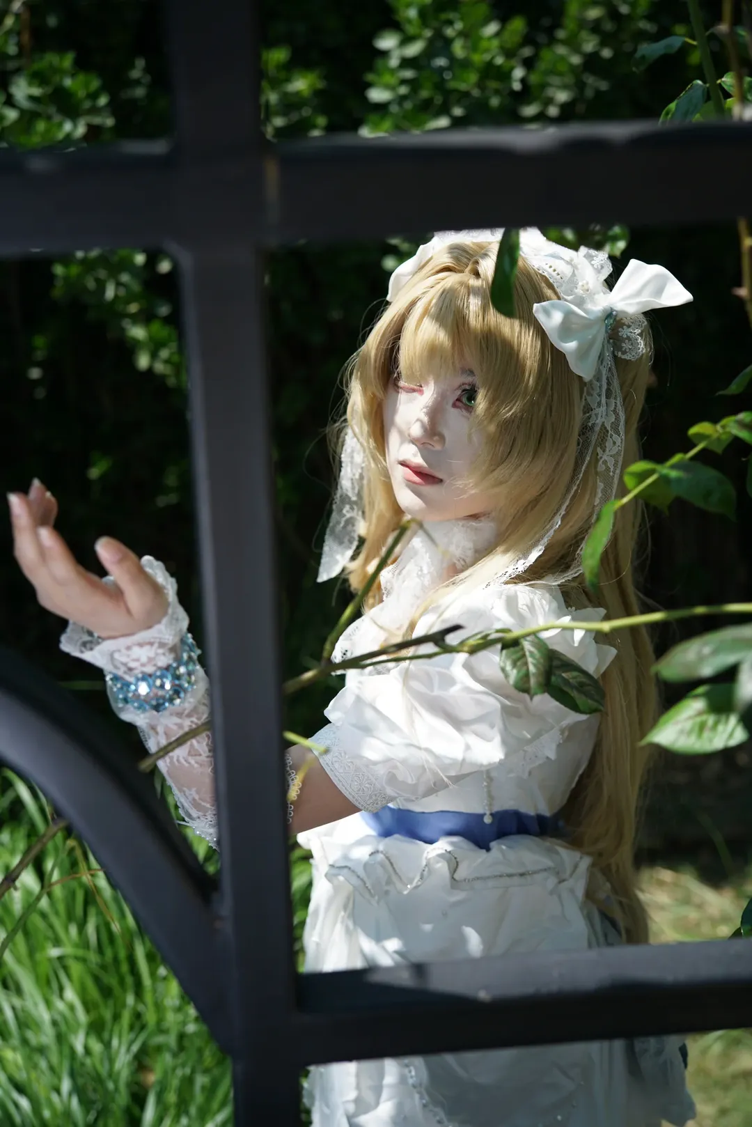 歐式建築, cosplay正片, 重返未來1999cosplay, 駱崗園博園, 白色蕾絲裙 - 第10張