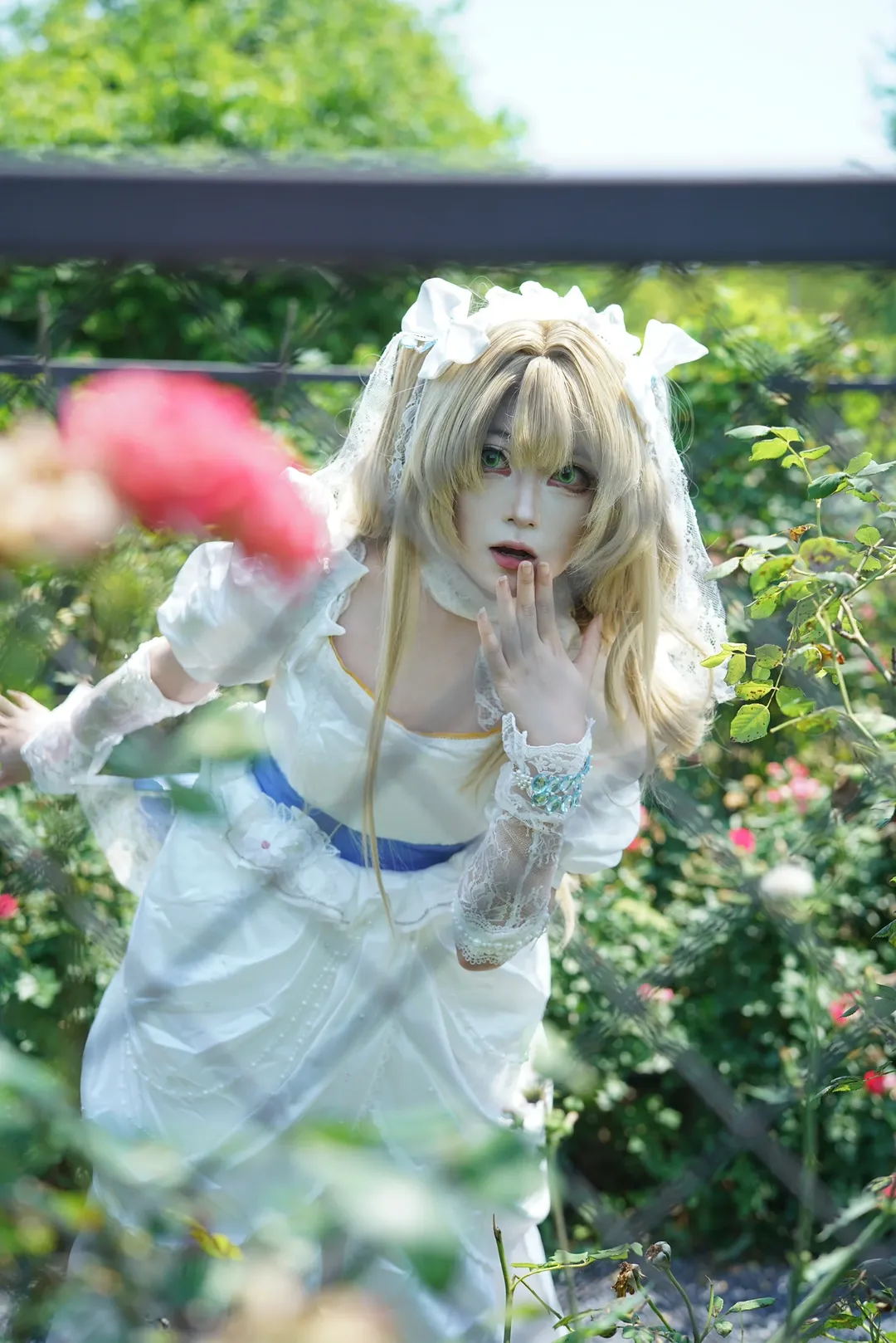 歐式建築, cosplay正片, 重返未來1999cosplay, 駱崗園博園, 白色蕾絲裙 - 第4張