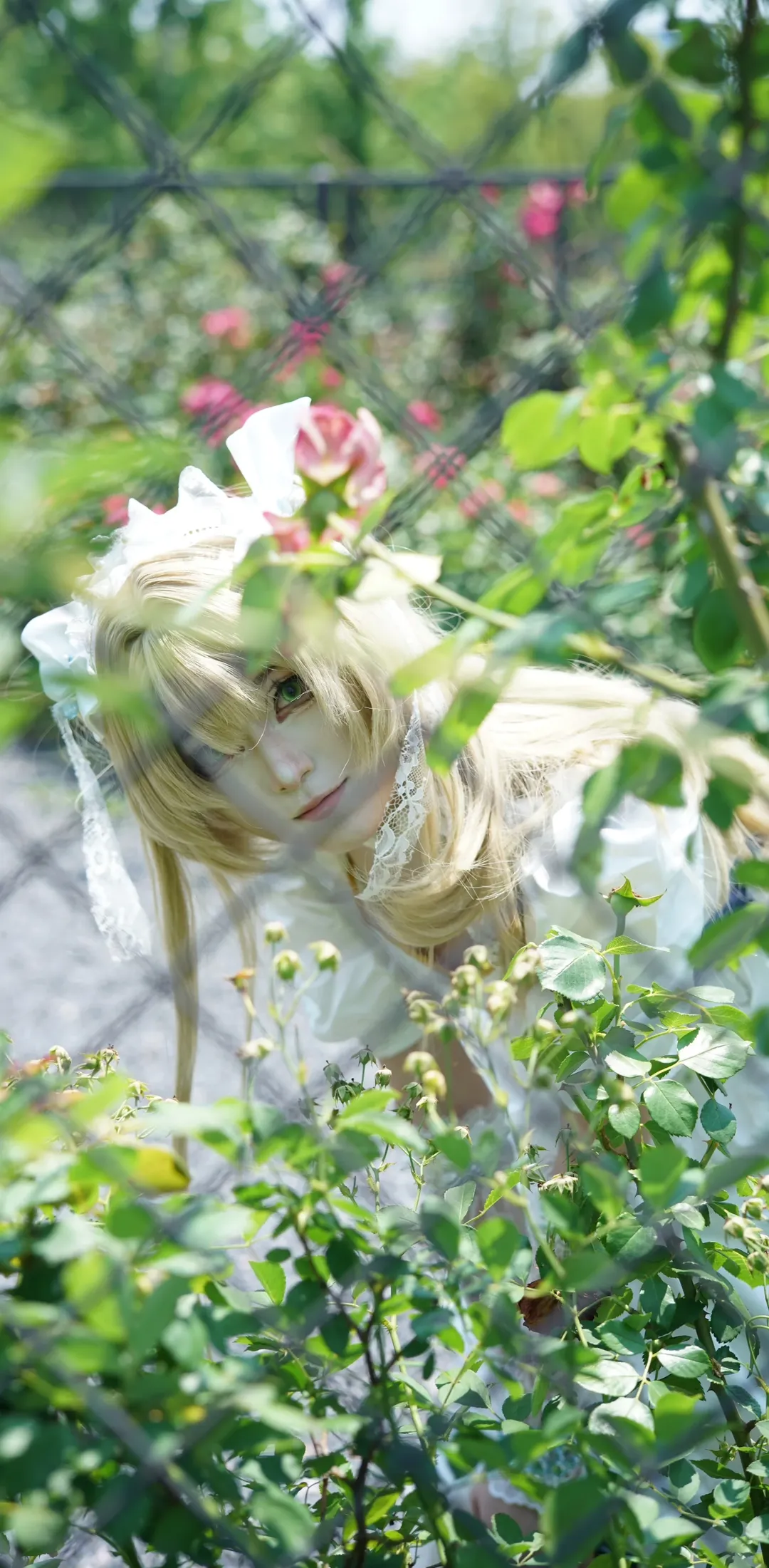 歐式建築, cosplay正片, 重返未來1999cosplay, 駱崗園博園, 白色蕾絲裙 - 第5張