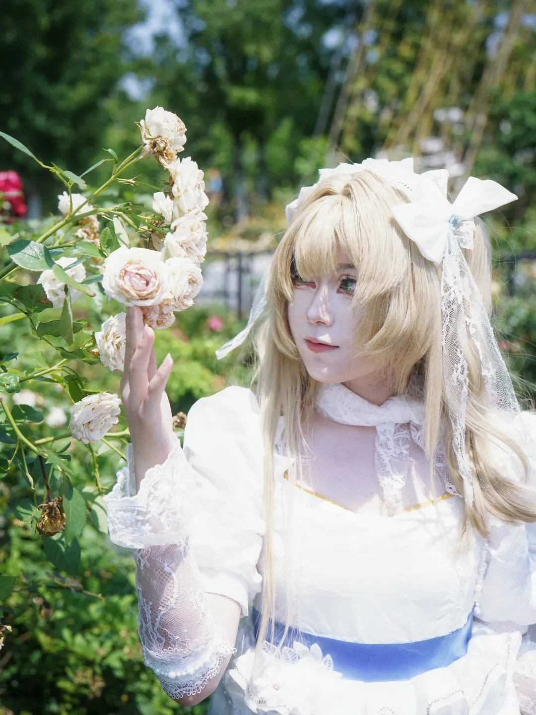 歐式建築, cosplay正片, 重返未來1999cosplay, 駱崗園博園, 白色蕾絲裙 - 第6張