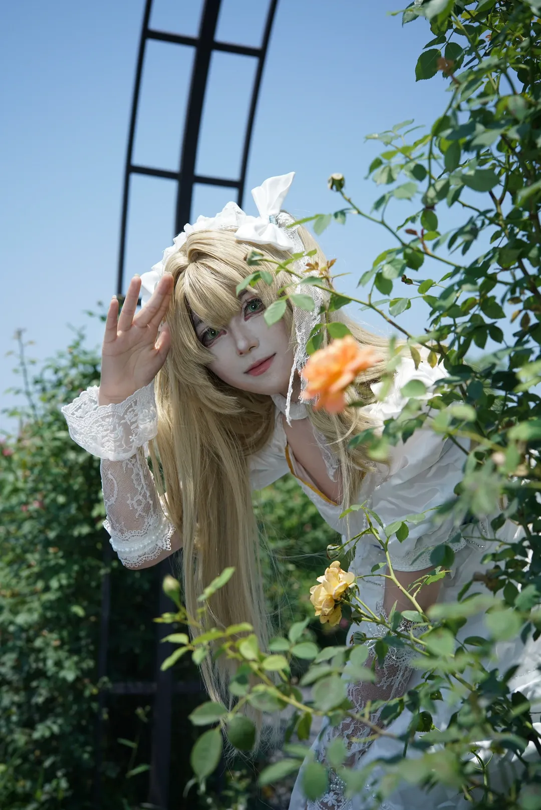 歐式建築, cosplay正片, 重返未來1999cosplay, 駱崗園博園, 白色蕾絲裙 - 第7張