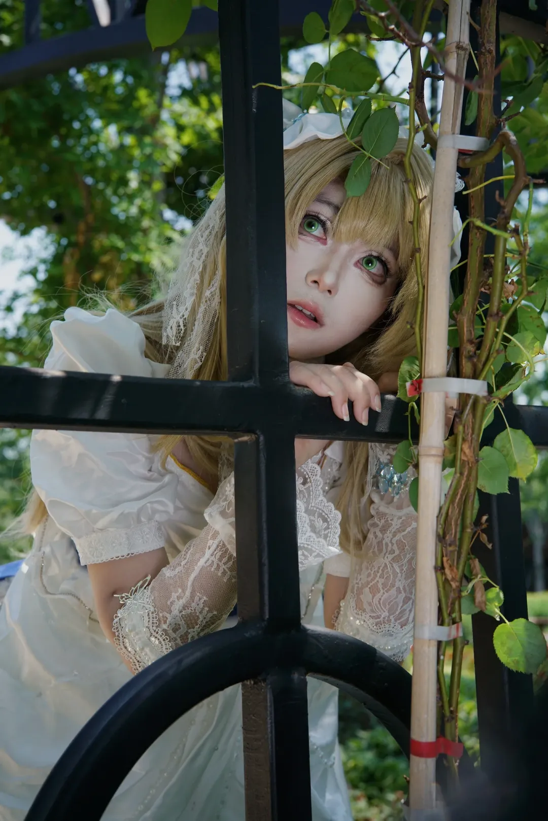 歐式建築, cosplay正片, 重返未來1999cosplay, 駱崗園博園, 白色蕾絲裙 - 第8張