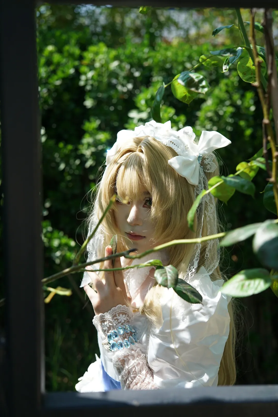 歐式建築, cosplay正片, 重返未來1999cosplay, 駱崗園博園, 白色蕾絲裙 - 第9張