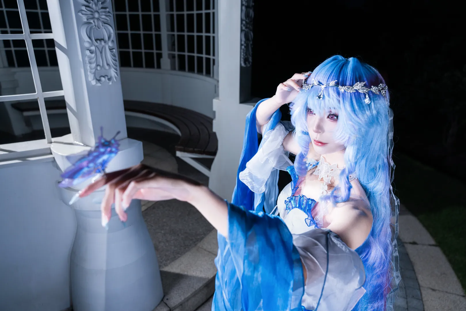 無期迷途, 青系コスプレ, 夜景ポートレート撮影, ハメルコスプレ, 園博園の夜景 - 1枚目