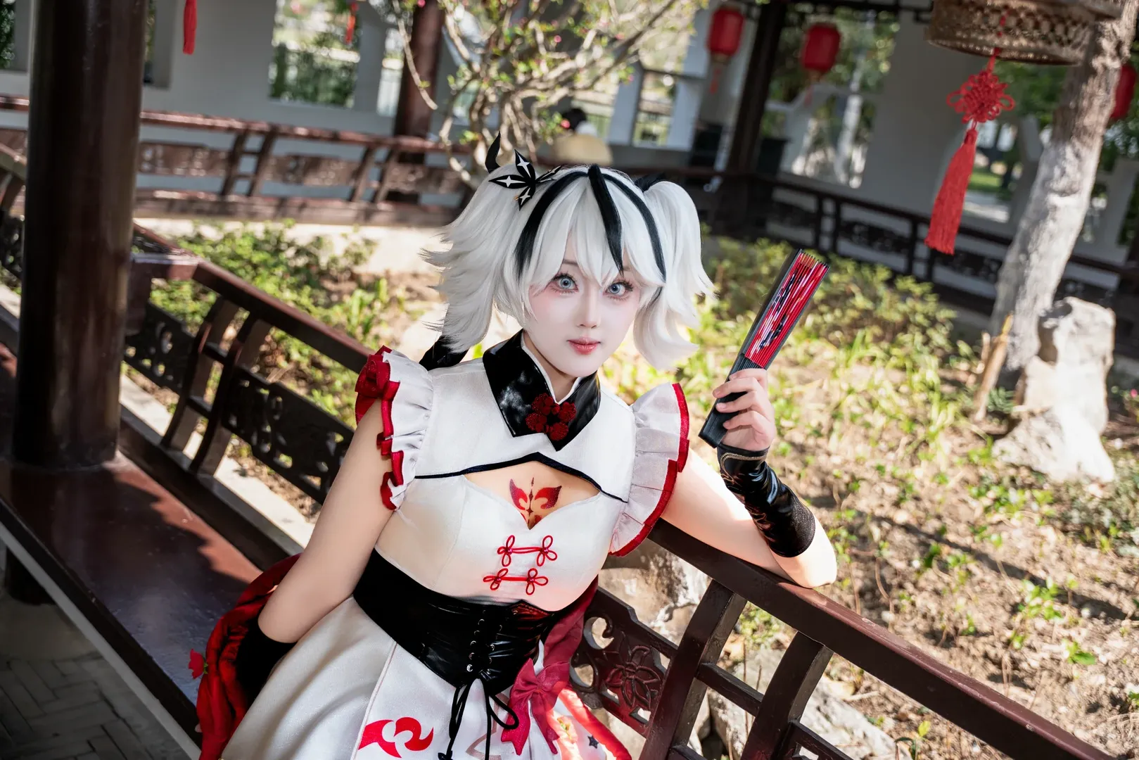 鳴潮, 二次元メイク, コスプレ撮影, ツバキコスプレ, 中国風庭園 - 5枚目