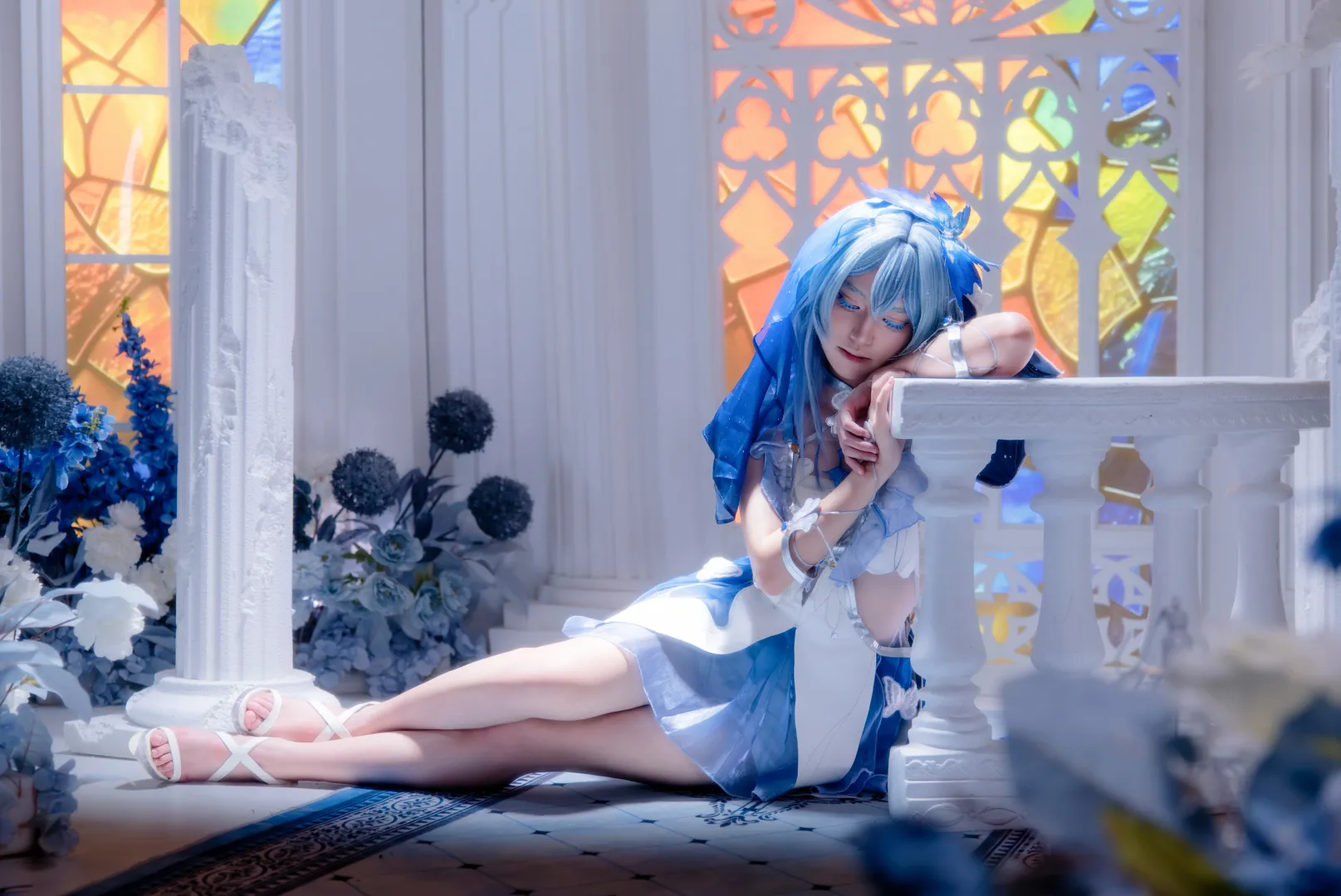 鸣潮, cosplay, 守岸人cos, 鸣潮创作激励, 蓝白色系布景 - 第1张