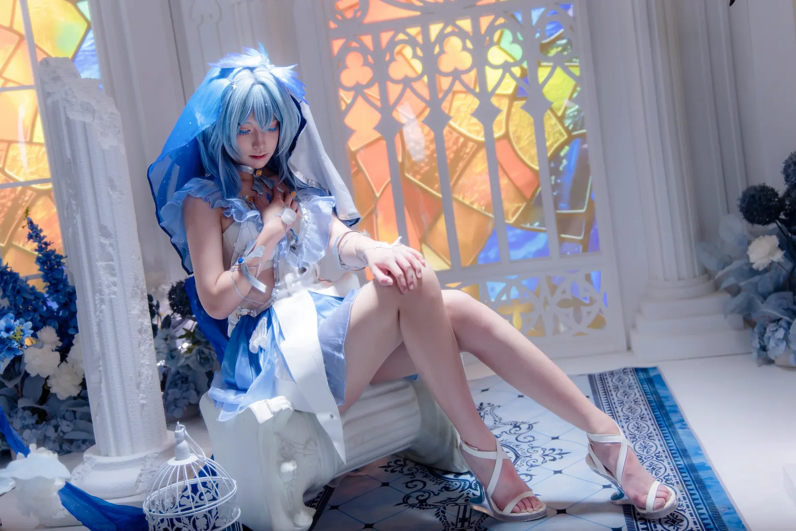 鸣潮, cosplay, 守岸人cos, 鸣潮创作激励, 蓝白色系布景